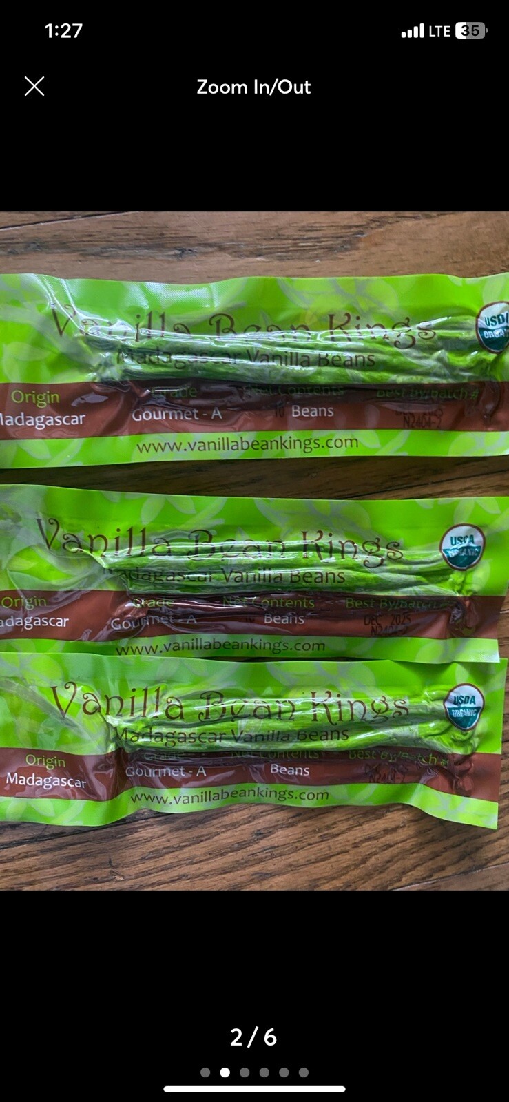 Organic Madagascar Vanilla Beans Whole Grade A Pods for Vanilla Extract & Baking