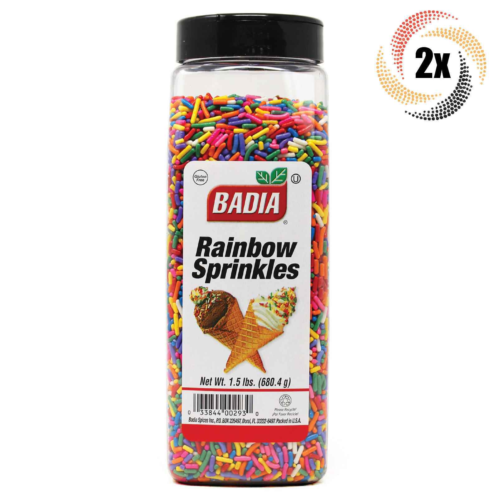 2x Pints Badia Rainbow Sprinkles | 1.5LB | Gluten Free! | Fast Shipping!