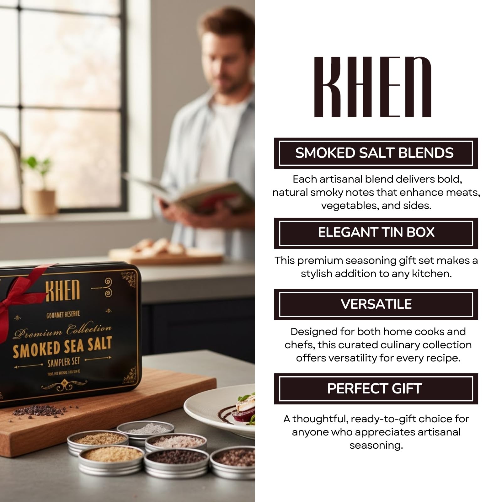 Smoke & Flame Sea Salt Gift Set of 6 – Gourmet Chefs Smoked Finishing Seasoni…
