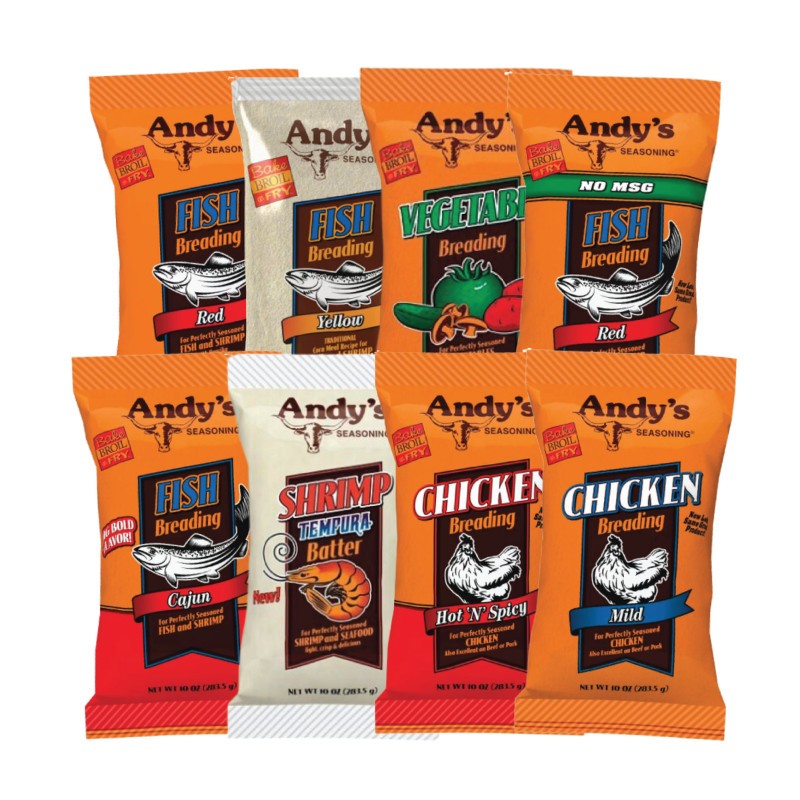 3x Andy’s Red Fish Breading Seasoning Spice Fry Mix Cooking Gourmet Bulk Lot 5LB