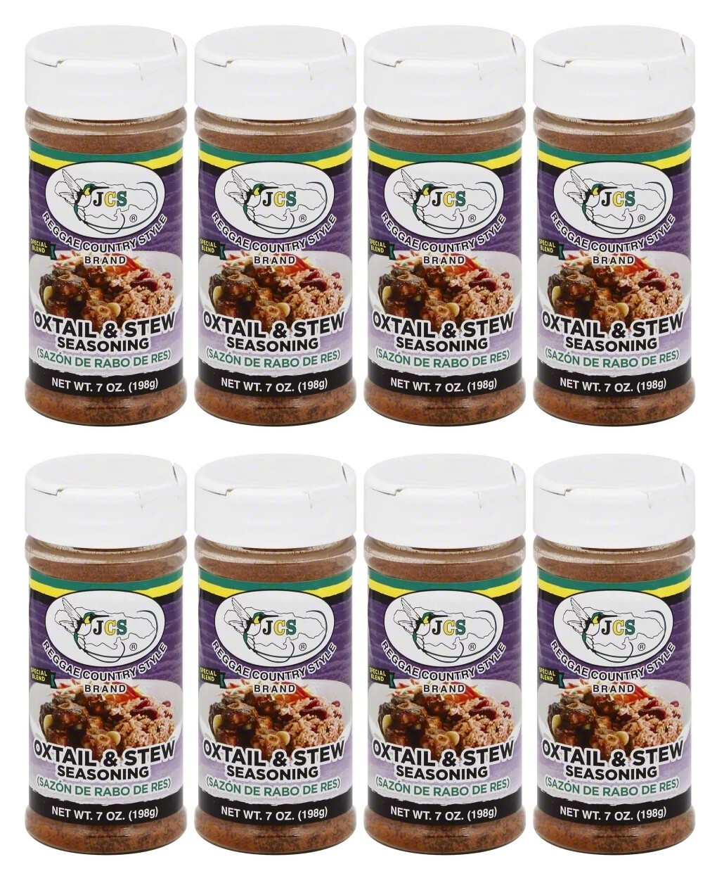 8 Pack of JCS Reggae Country Style Oxtail and Stew Seasoning – Authentic 7 oz