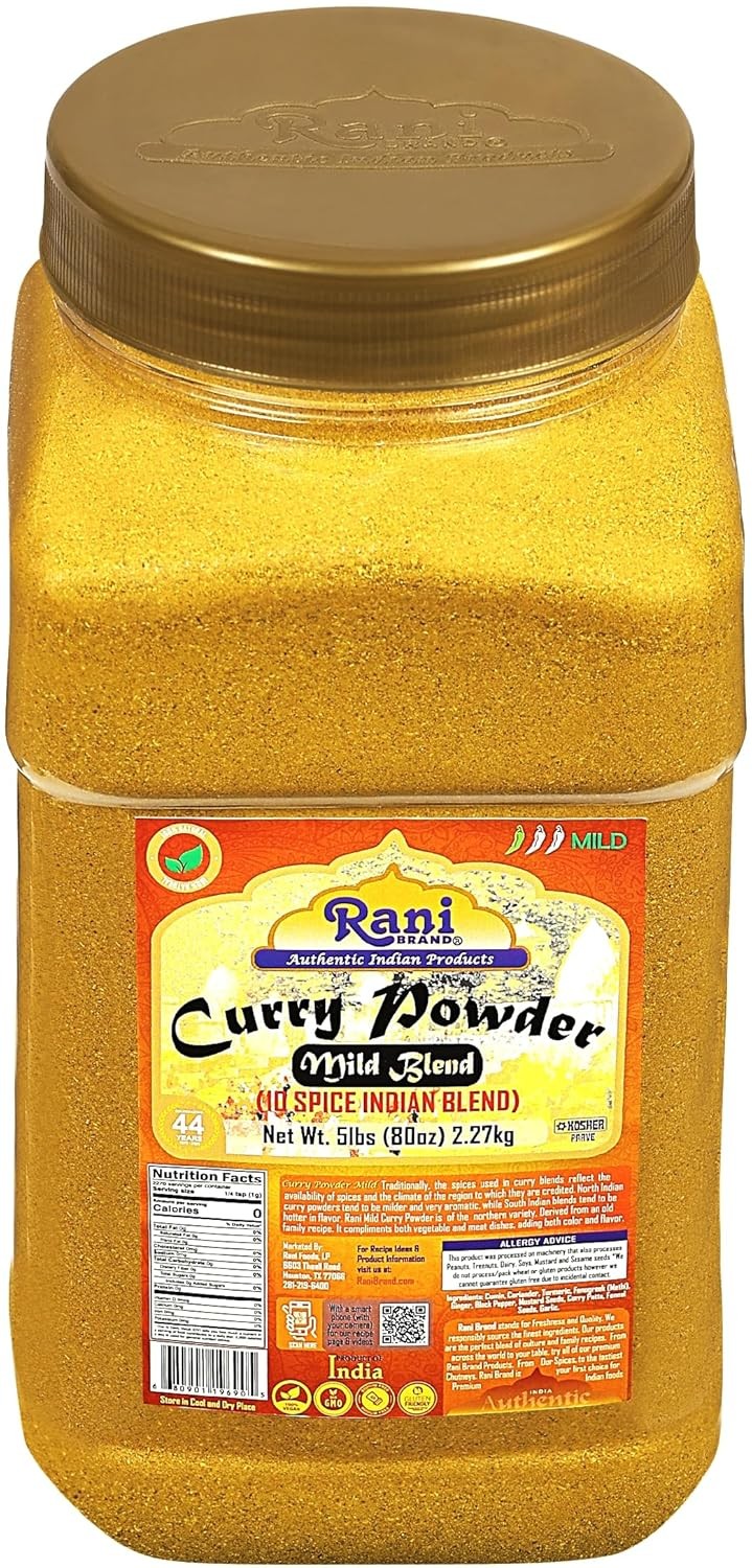 Rani Curry Powder Mild (10-Spice Authentic Indian Blend) 5 Pound (Pack of 1)
