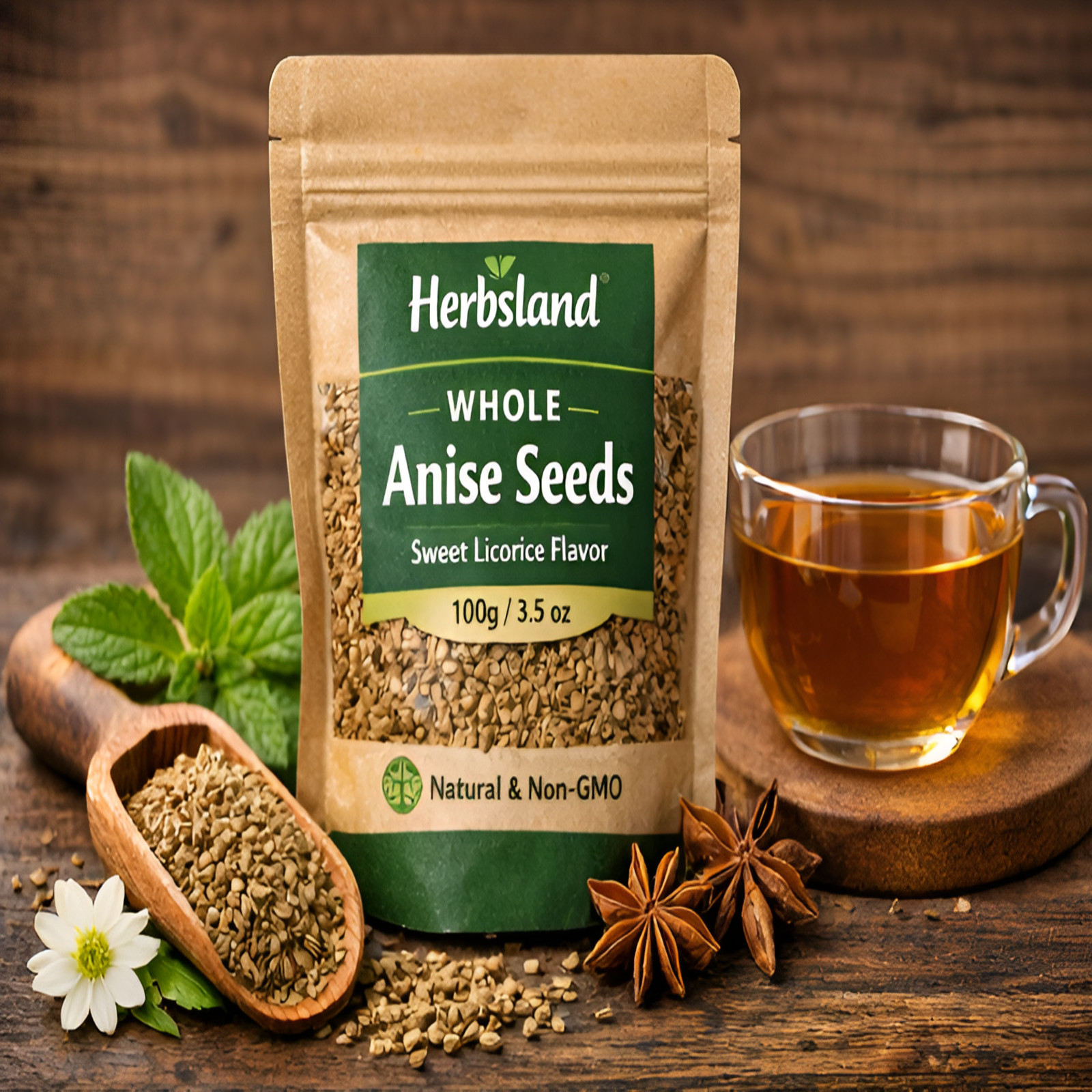 Anise Spice Whole Star Spice 25g – Natural, Non-GMO, Strong Flavor for Cooking