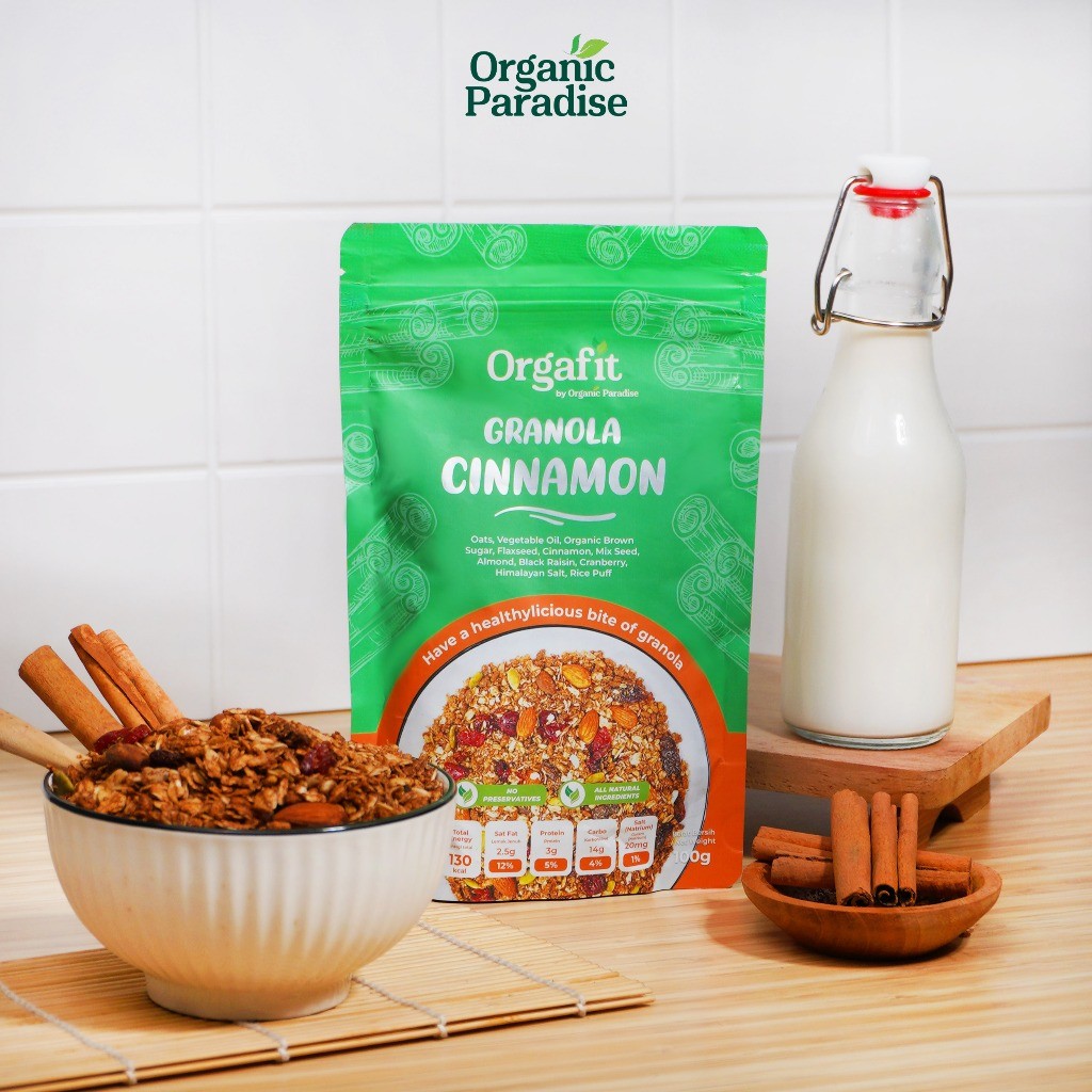 Cinnamon Granola 500g Crunchy Cereal Mix For Breakfast And Snacks