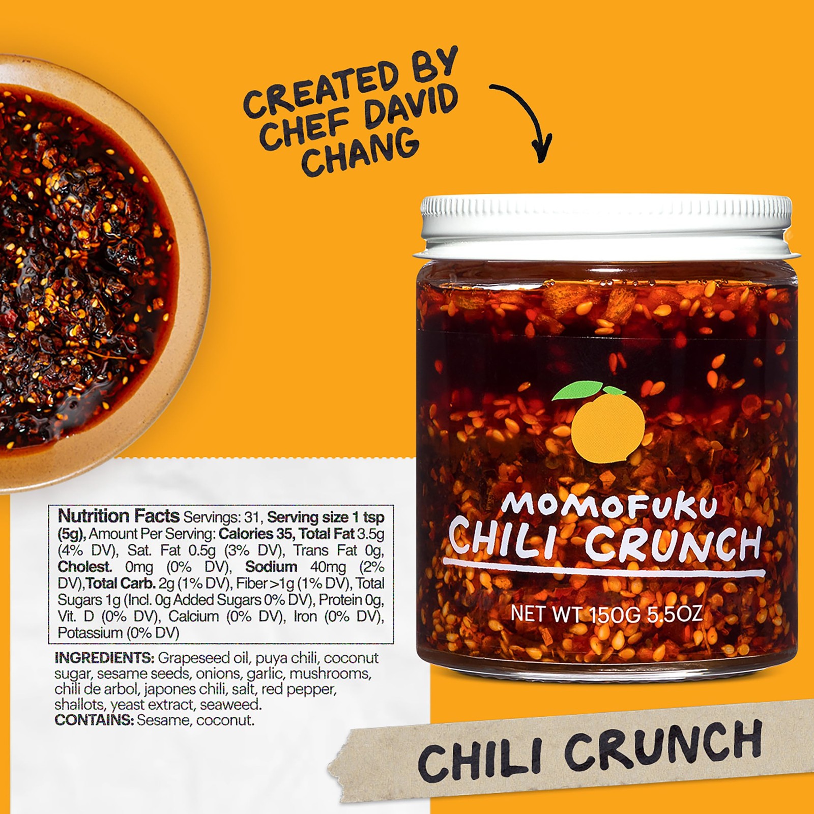 Momofuku Chili Crunch by David Chang, (5.5 5.5 Ounce (Pack of 1), red