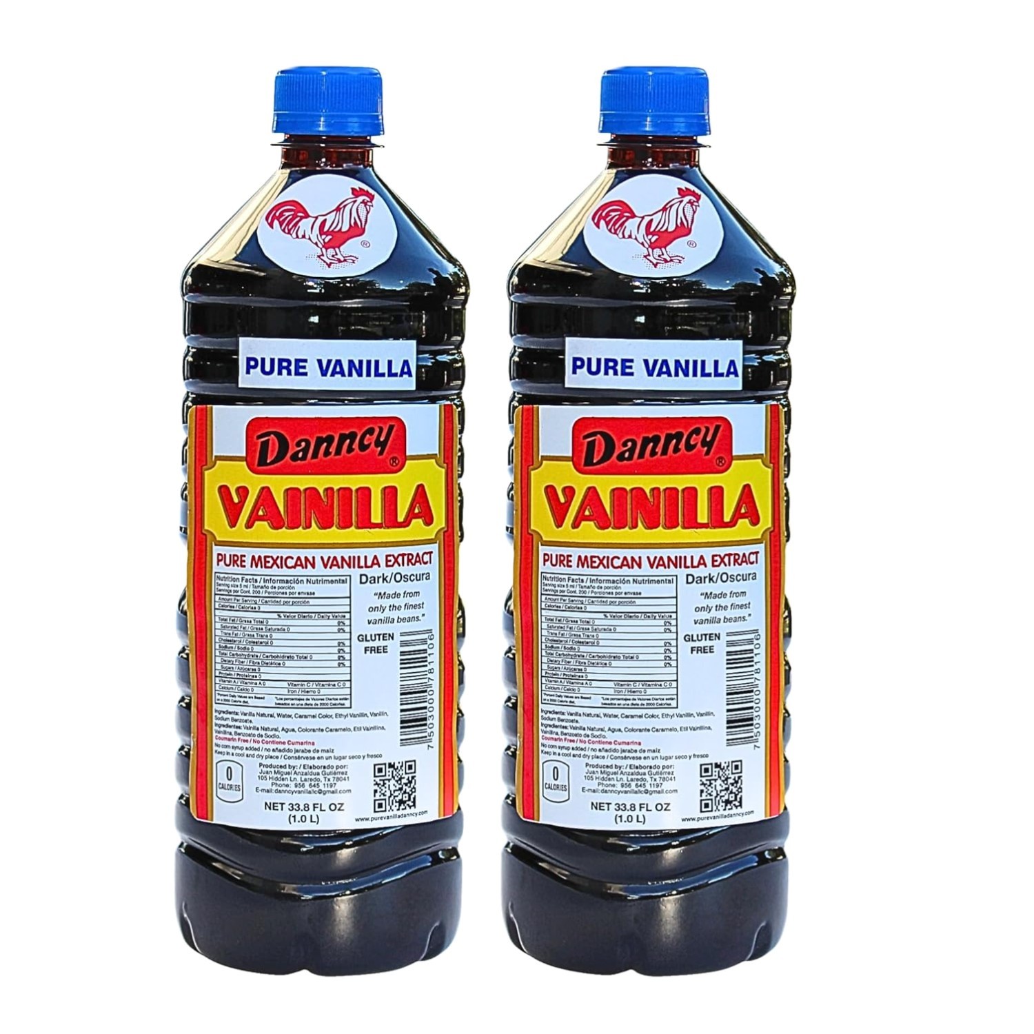 Pure Dark Vanilla Extract – 33.8 fl oz Bottles (Pack of 2) for Versatile Cooking