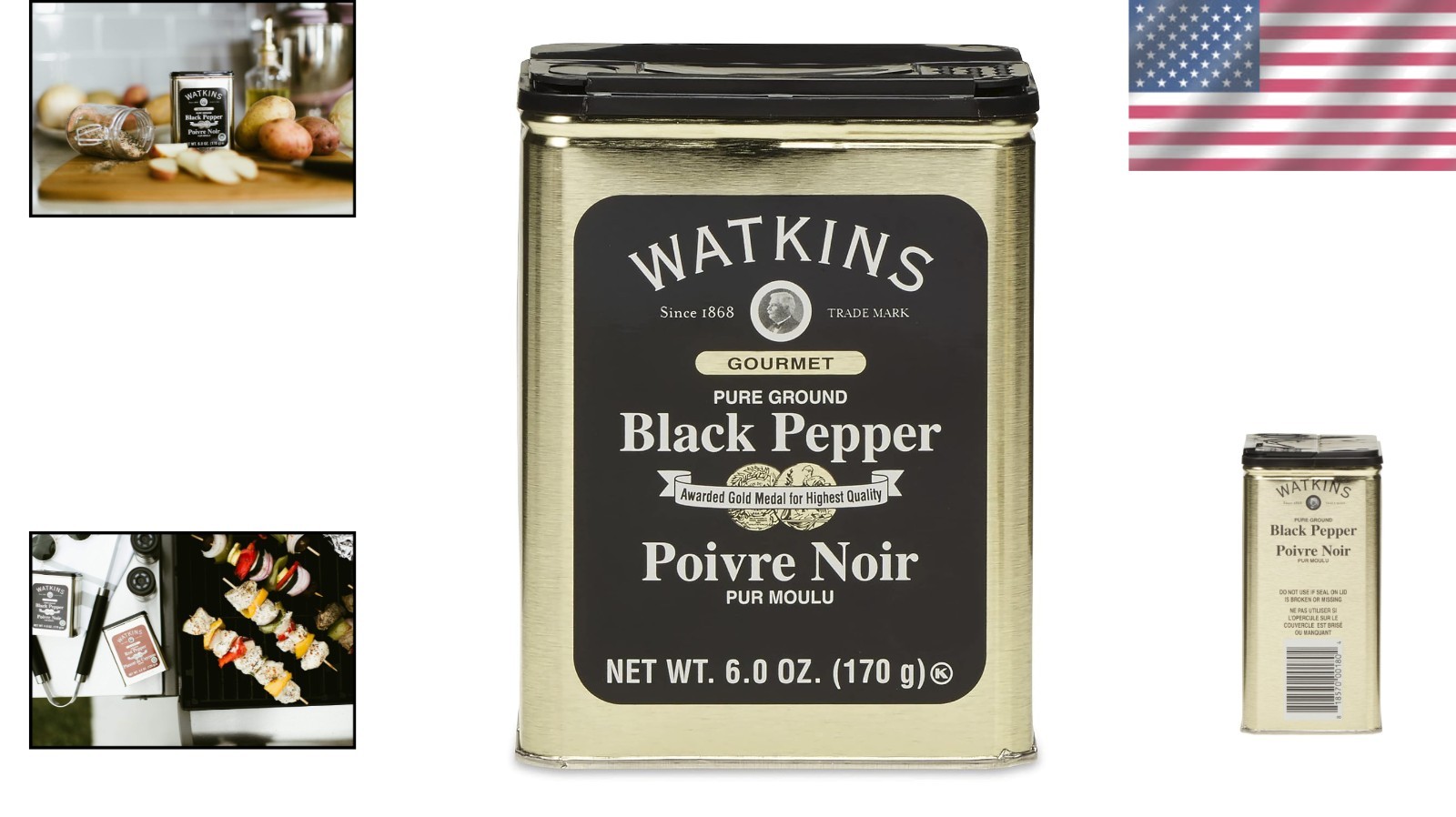 6 oz. Tin of Gluten-Free Kosher Black Pepper for Culinary Excellence