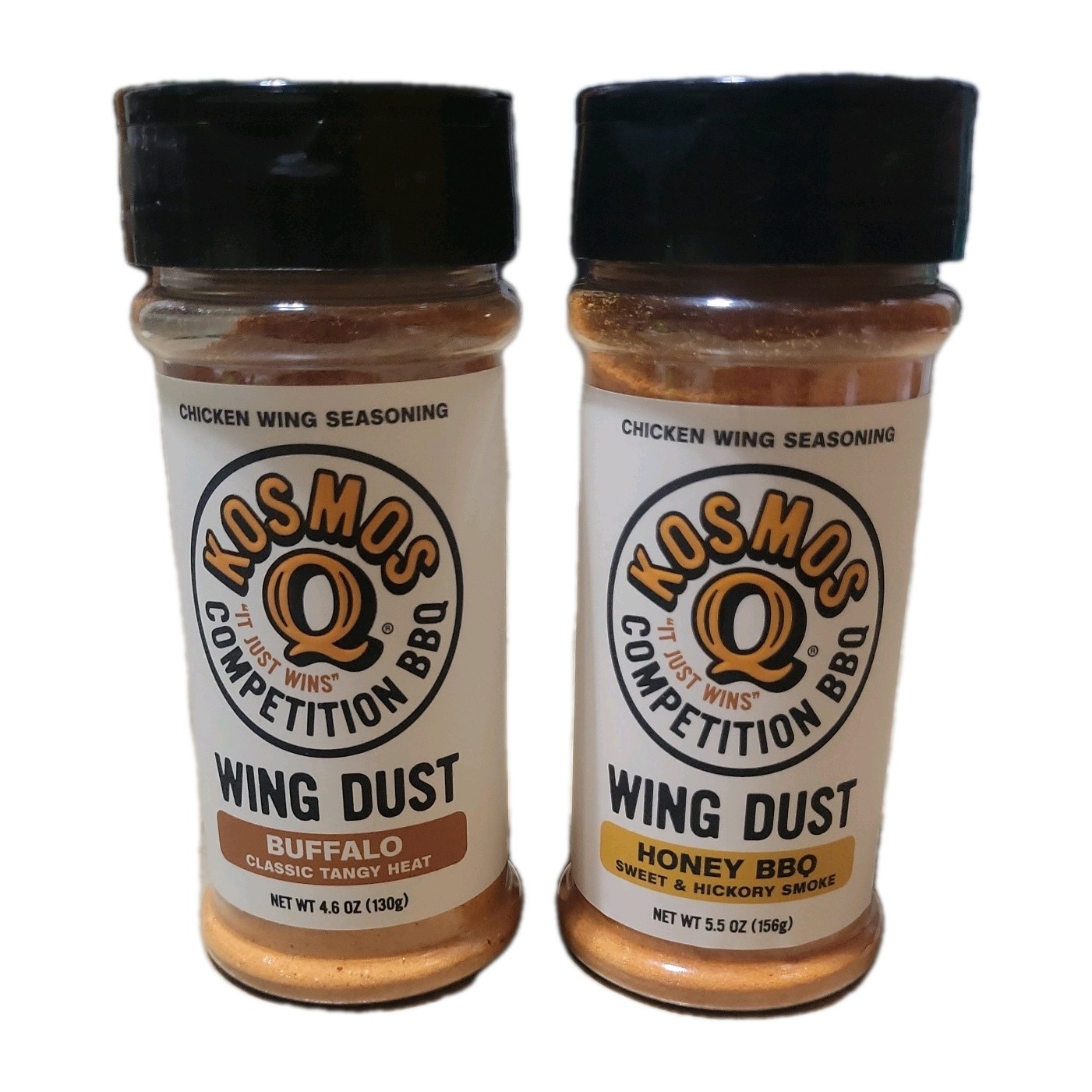 Kosmos Q Competition BBQ Wing Dust Seasoning Buffalo 4.6 OZ & Honey BBQ 5.5 OZ