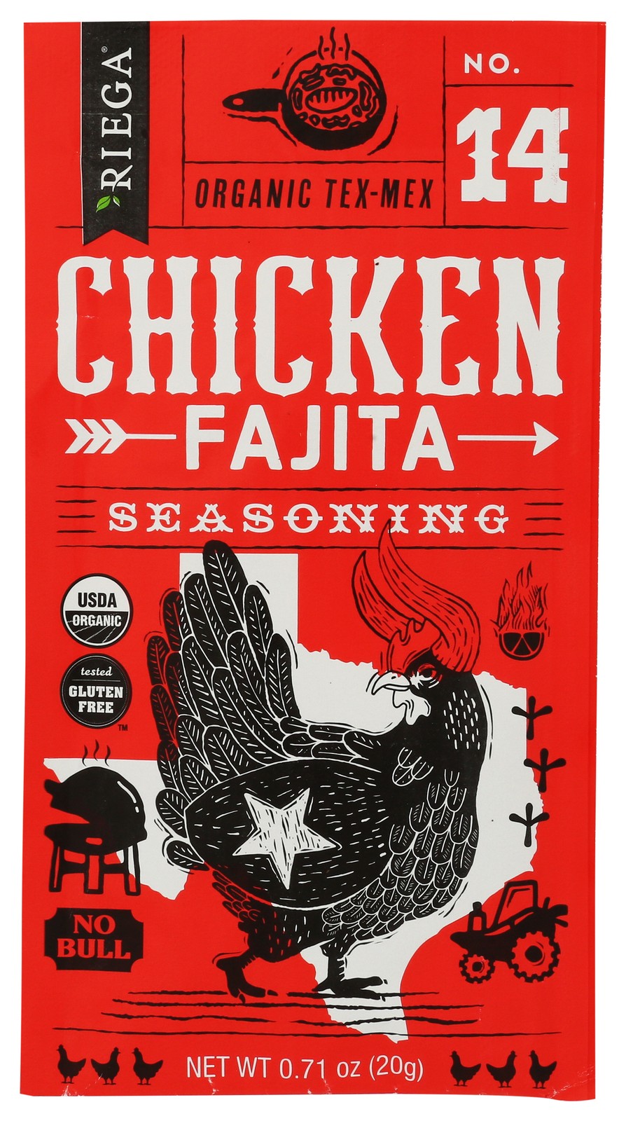 Riega Chicken Fajita Organic Seasoning Mix 0.71 Oz 71 8 Pack