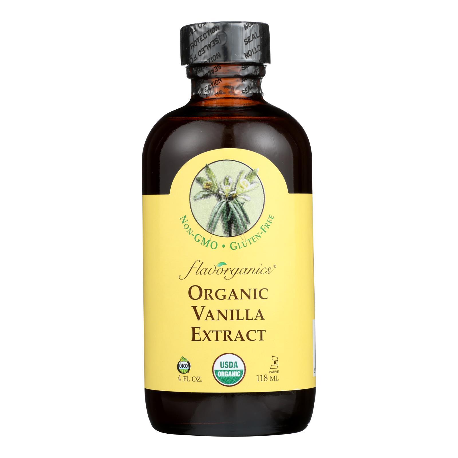 Flavorganics Organic Vanilla Extract 4 oz (Pack of 3)