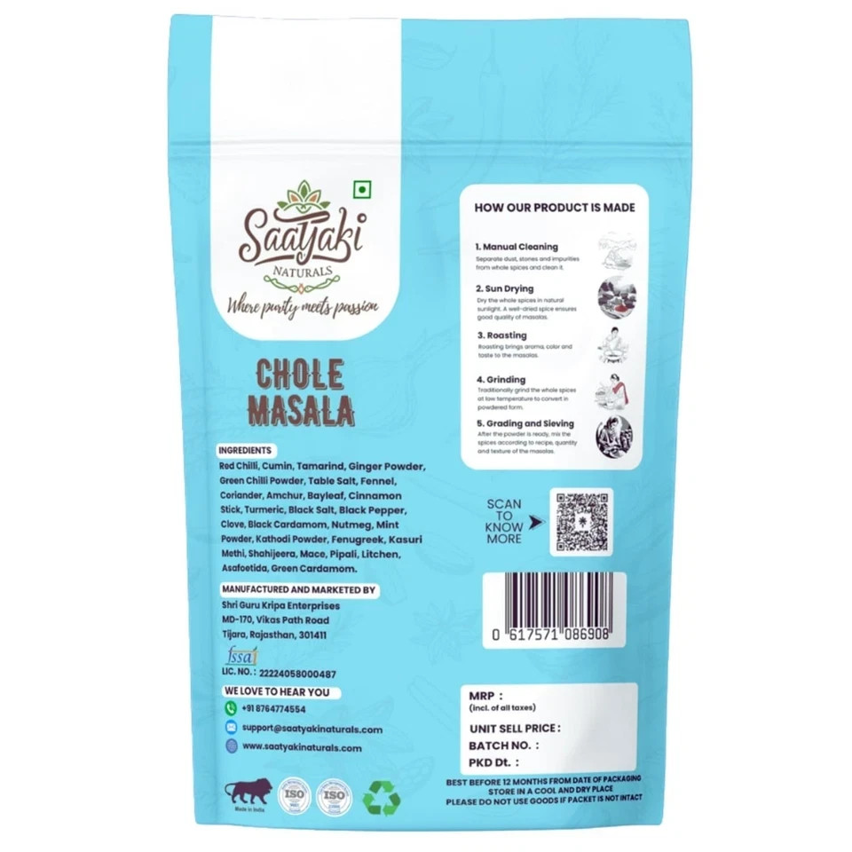 Saatyaki Naturals Amritsari Chole Masala -50gm