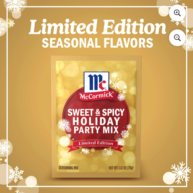 12 pk McCormick SWEET & SPICY Holiday PARTY Seasoning Mix Lmtd Edtn exp 07/2027