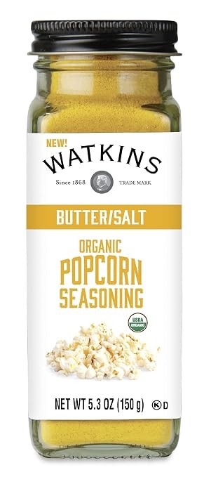 Watkins Gourmet Organic Butter and Salt Popcorn Seasoning, 5.3 oz