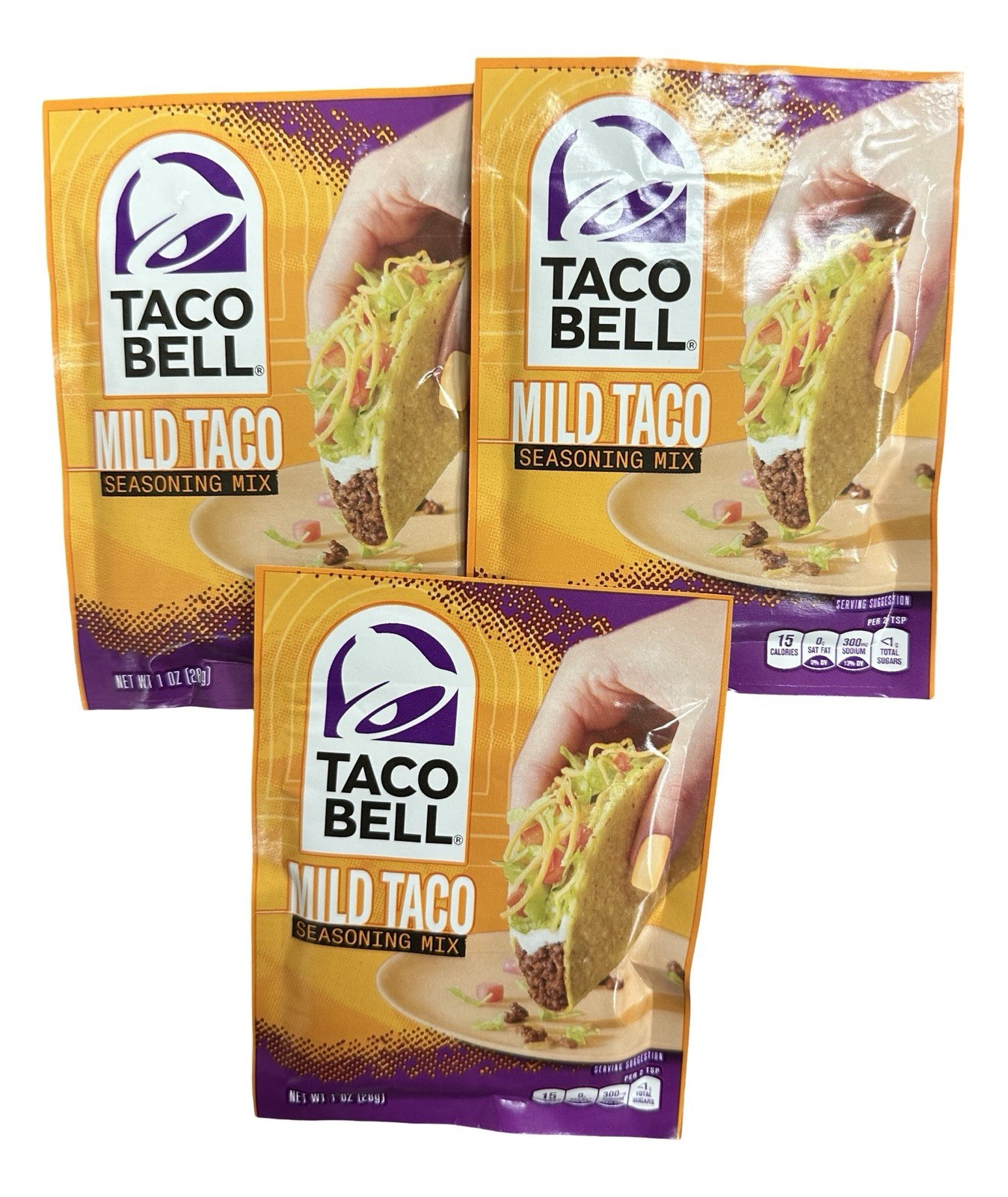 Taco Bell Mild Taco Seasoning Mix Mexican Spice 1oz 3 Pack