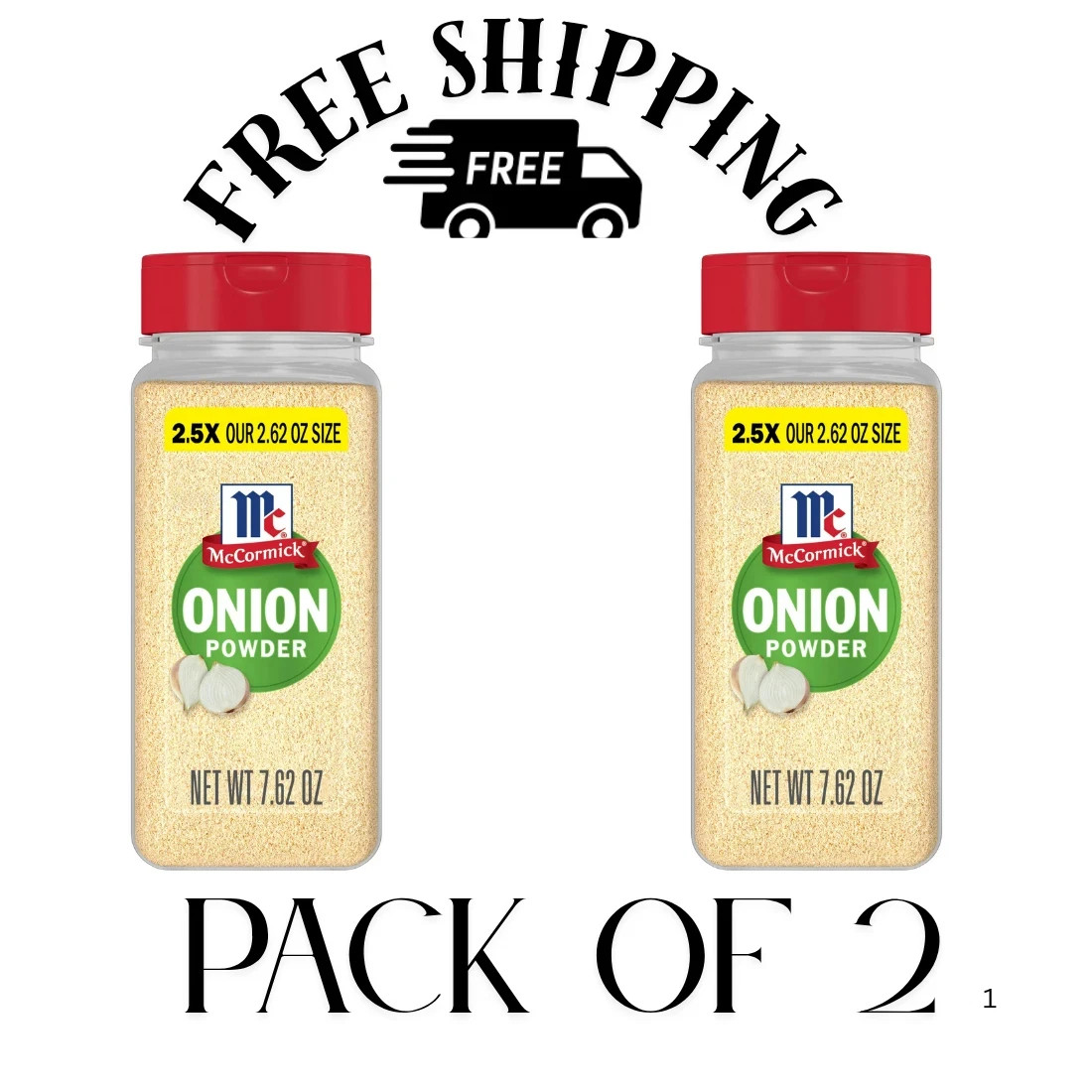 (PAK OF 2) McCormick Kosher Onion Powder, 7.62 oz Bottle
