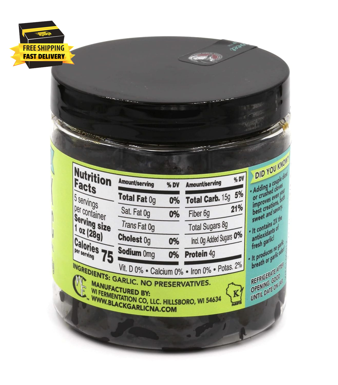 Peeled Black Garlic (5 Oz.)- Kosher Certifed ⭐️⭐️⭐️⭐️⭐️