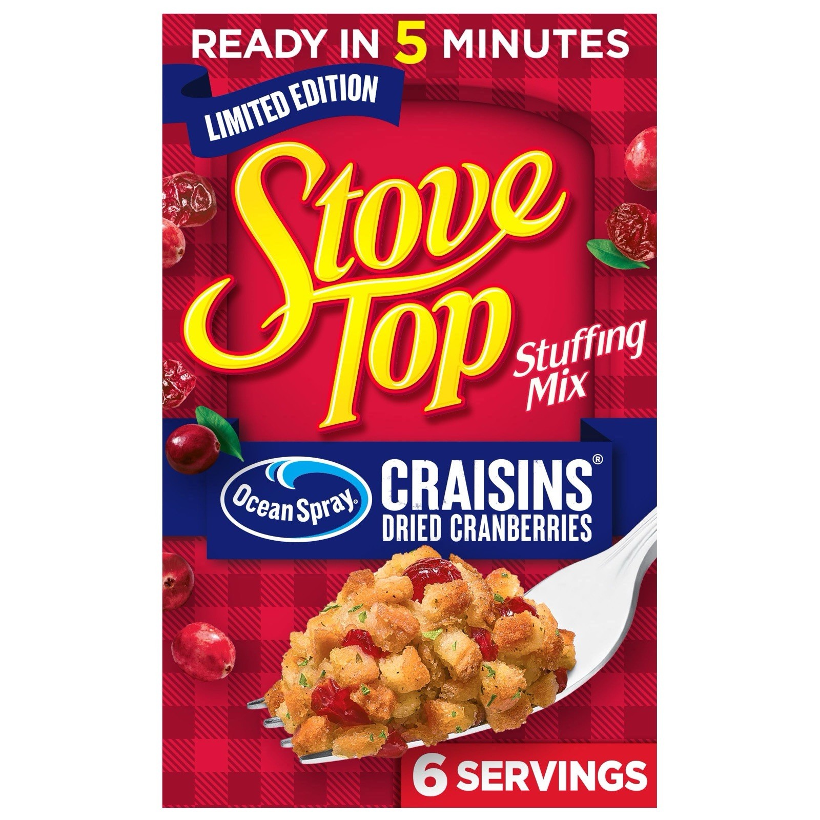 *.•Stove Top Limited Edition, Cranberry Stuffing 🍲 Mix, 6 oz Box•.*