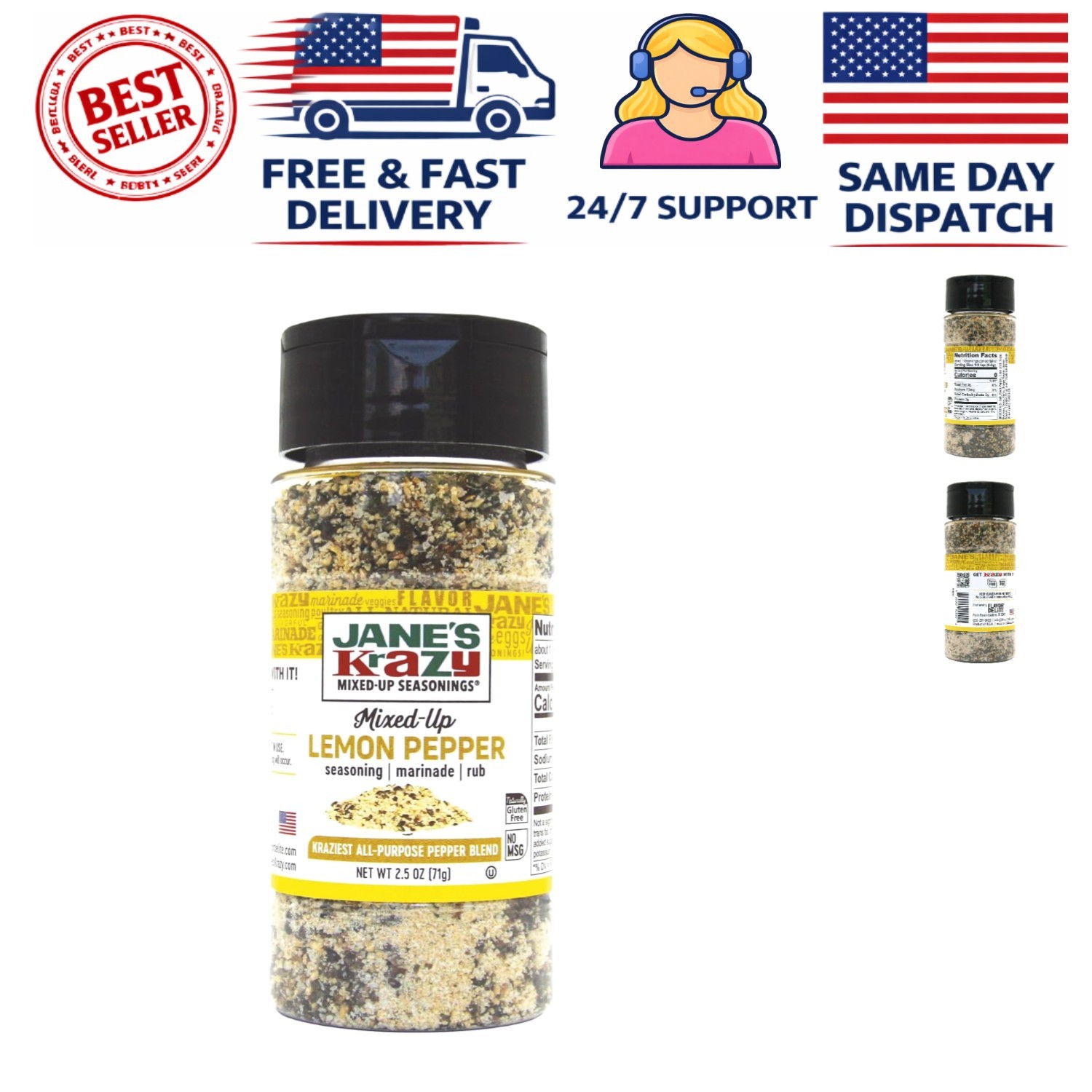 All-Natural Lemon Pepper Marinade & Seasoning – 2.5 oz Shaker for Gourmet Flavor