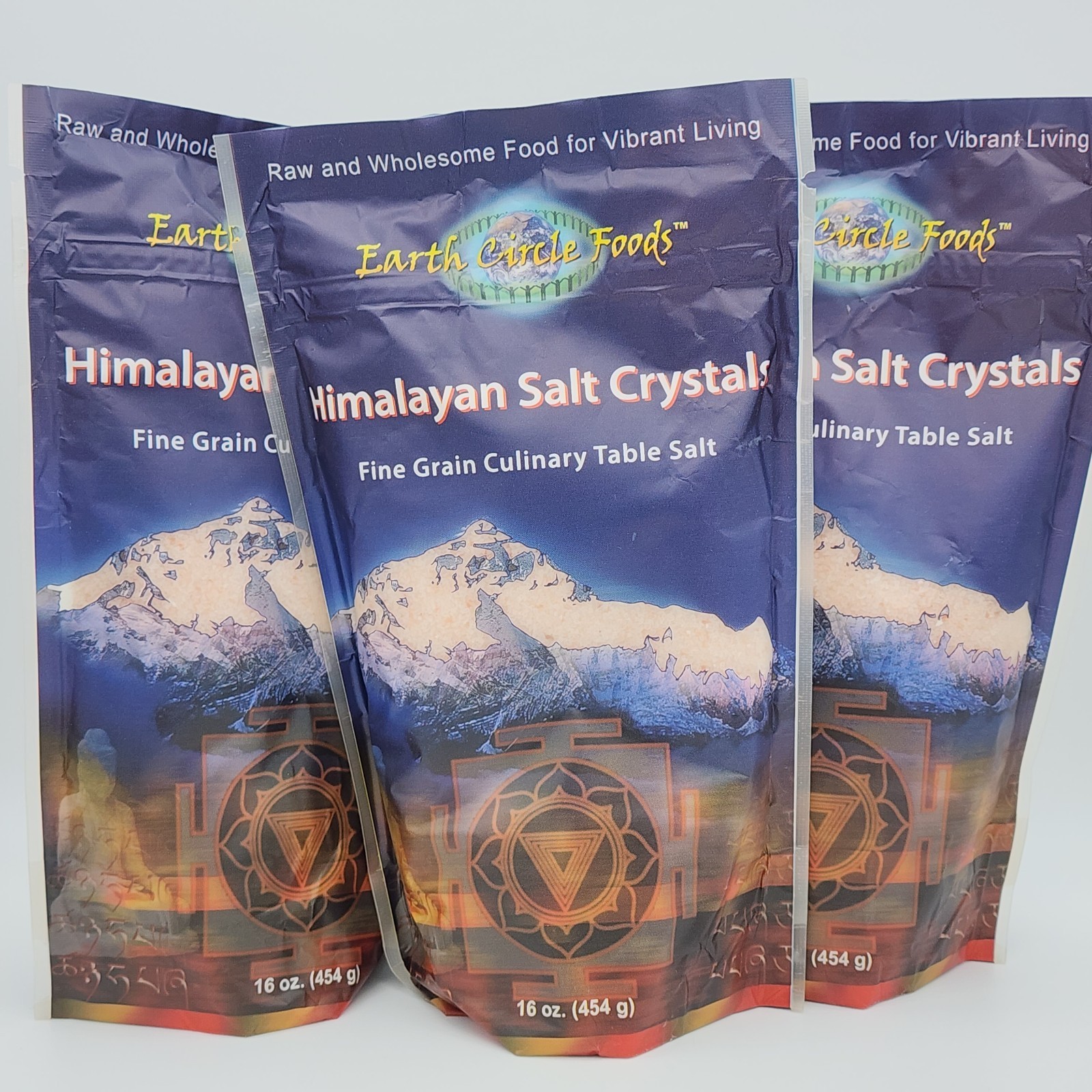 Earth Circle Foods (now EC Organics) Himalayan Pink Salt Fine Grain, 16 oz x 3