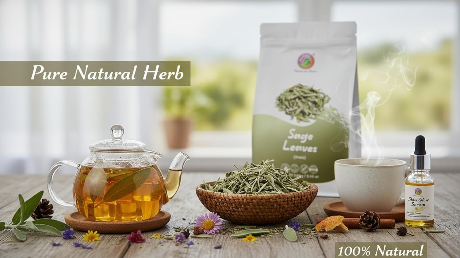 Saipro Dried White Sage Leaves 100 gm, Pure Natural herb Perfect for gravies,