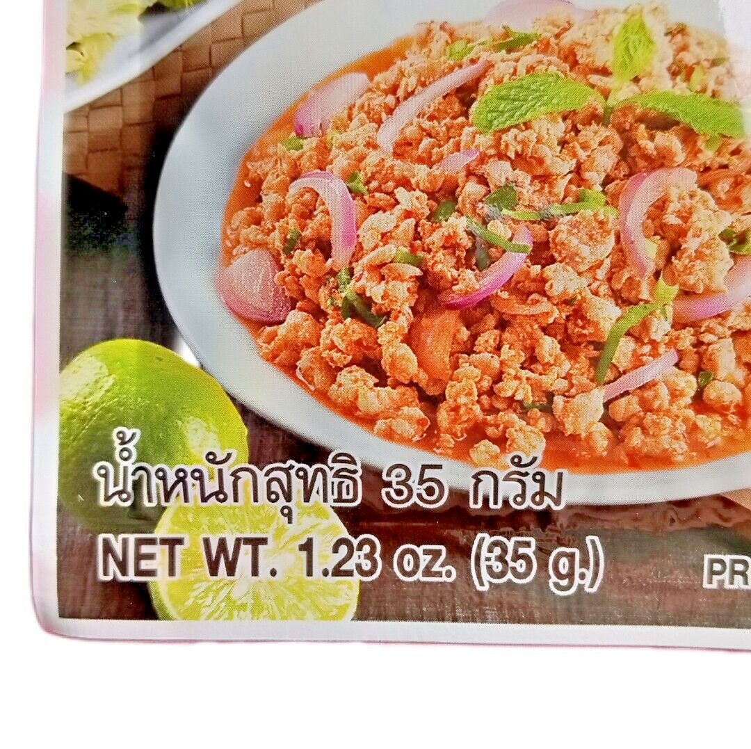 ( Pack of 6 ) Lobo Larb LAAB NAMTOK Seasoning Mix Thai Spicy Salad 35 g, 1.23 oz