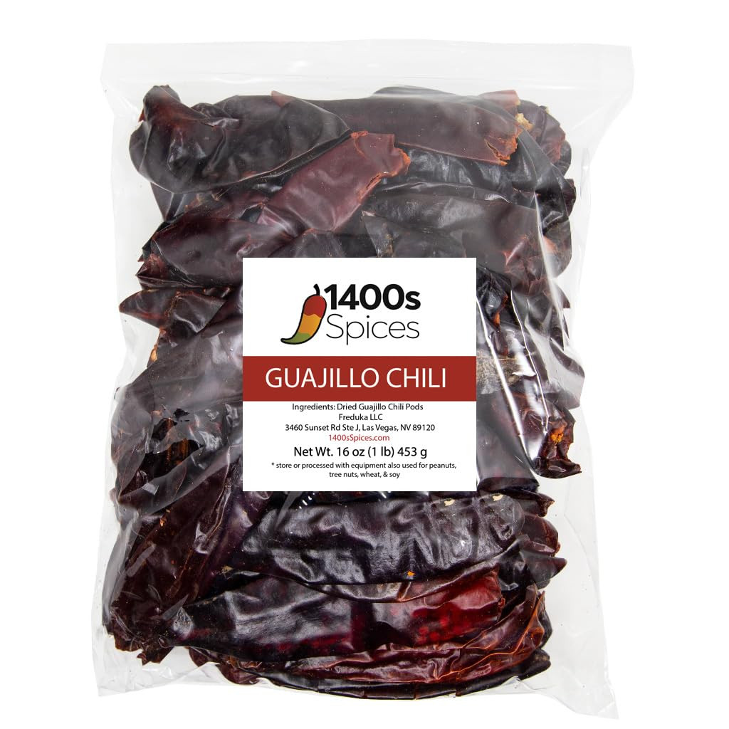 1lb Guajillo Stemless Chile Food Service Size, Whole Dried Red Chile Seco Mexica