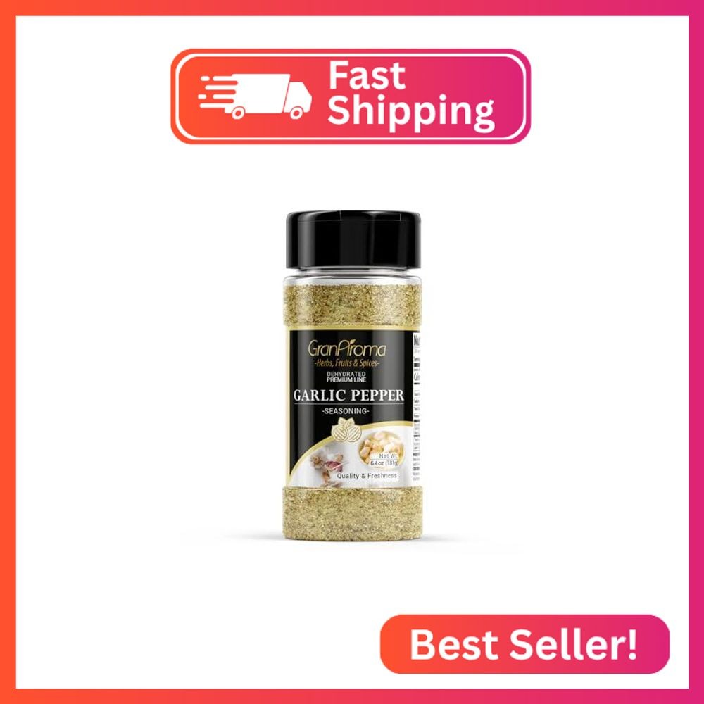 GranAroma Garlic Pepper, 6.4 oz, Seasoning Blend, Soups & Sauces, Aromatic