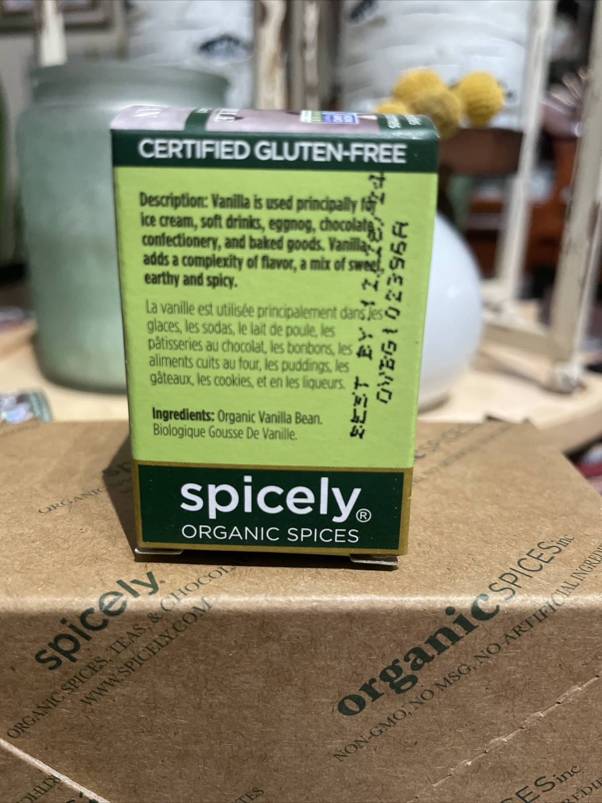 Spicely Organic Vanilla Bean GF 1 Count .2oz Vegan