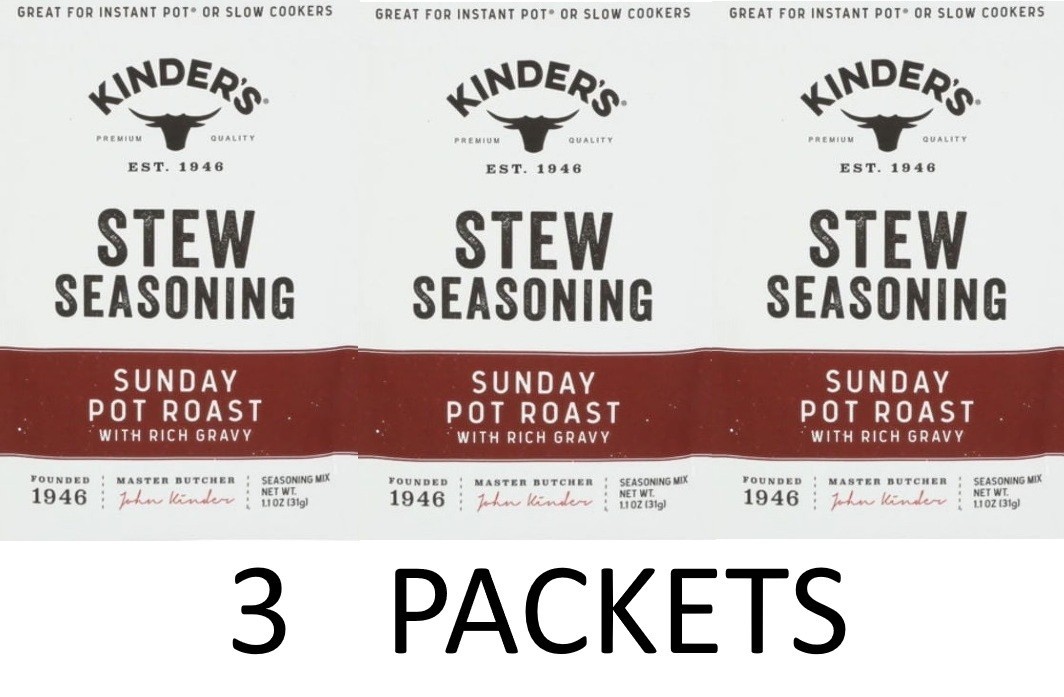Kinder’s Sunday Pot Roast STEW Seasoning Mix With Gravy 1.1oz Packet – 3 PACKETS