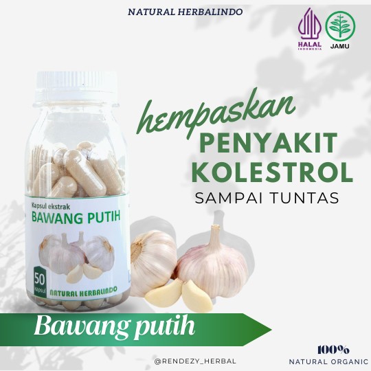 Indonesian Garlic Extract Capsules 50pcs Natural Herbal Supplement