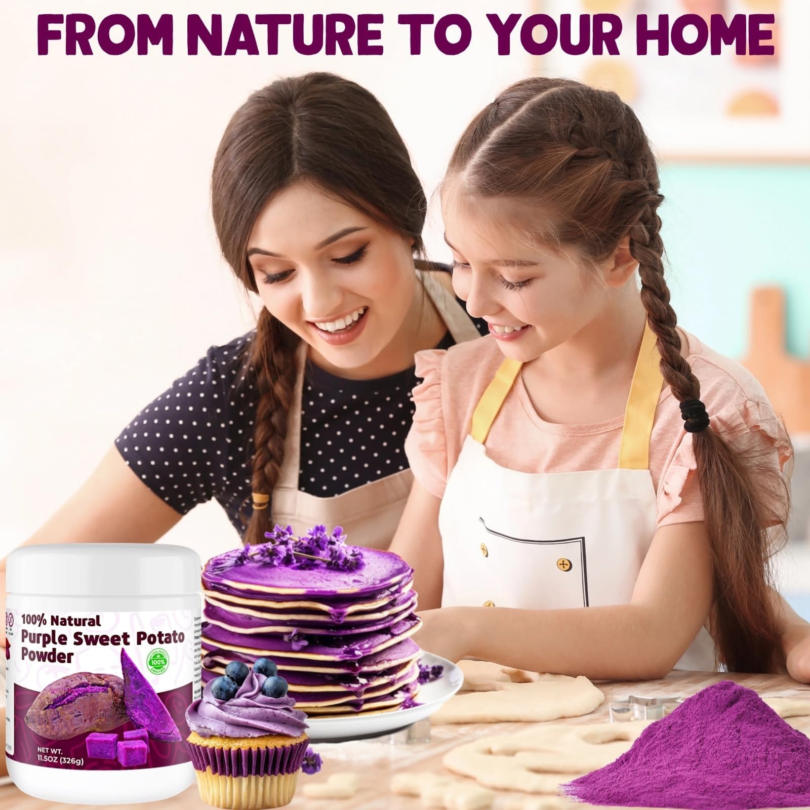 Natural Purple Sweet Potato Powder 11.5oz – Non-GMO, Gluten-Free Food Coloring f
