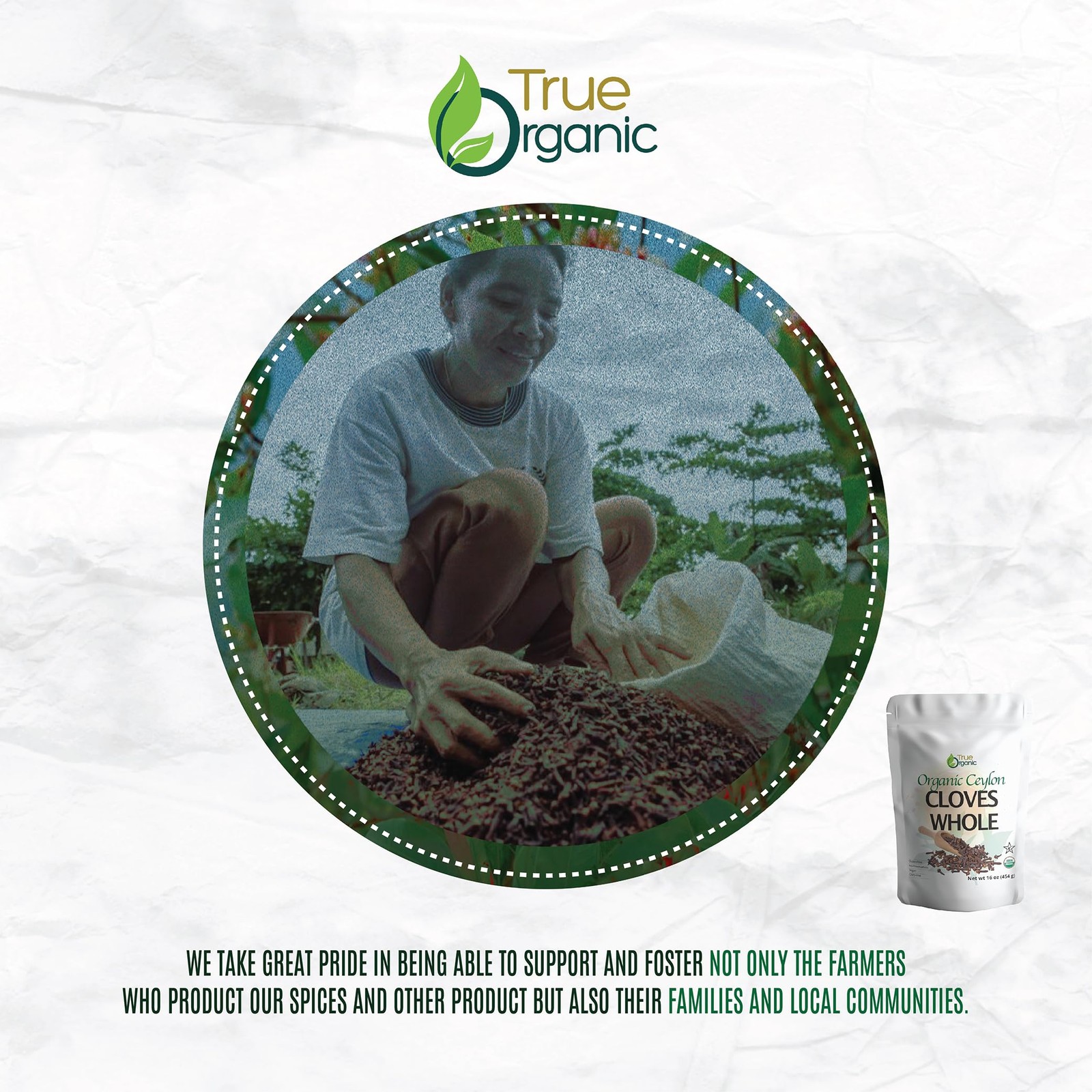 True Organic Ceylon Cloves Whole, 1 lb, Premium Grade, 1 Pound (Pack of 1)