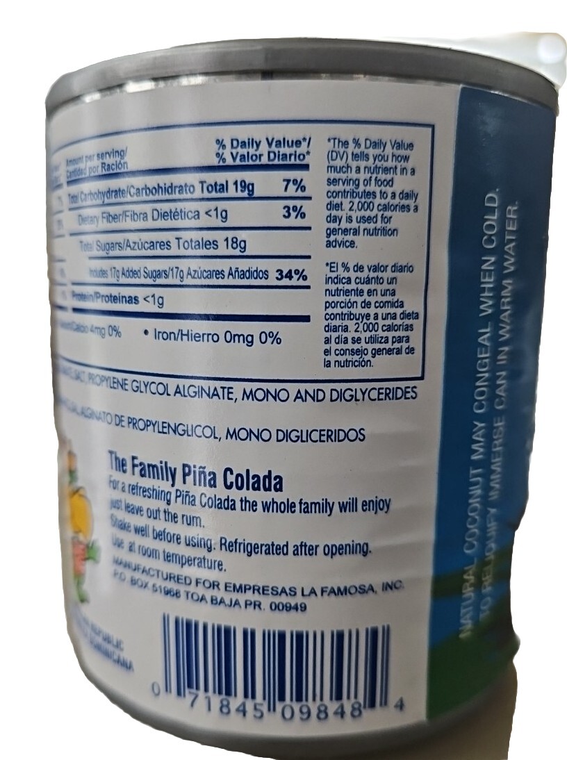 4 Cans-8.5oz. Coco Lopez Real Cream Of Coconut for Piña Colada & others Desserts