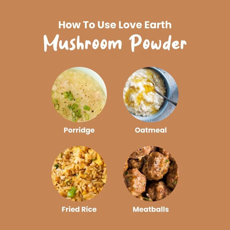 LOVE EARTH Organic Baby Powder Mushroom (Halal & 100% Natural) 40g