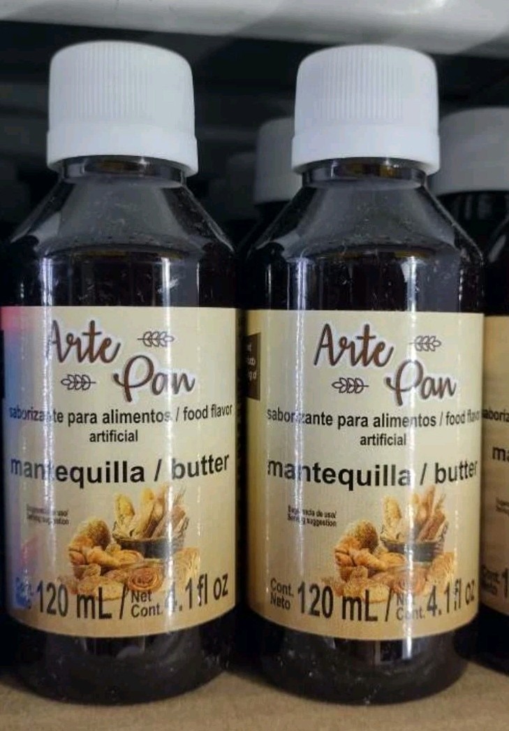 2X ARTE PAN BUTTER FOOD FLAVOR ( MANTEQUILLA SABORIZANTE ) – 2 OF 4.1oz (120ml)