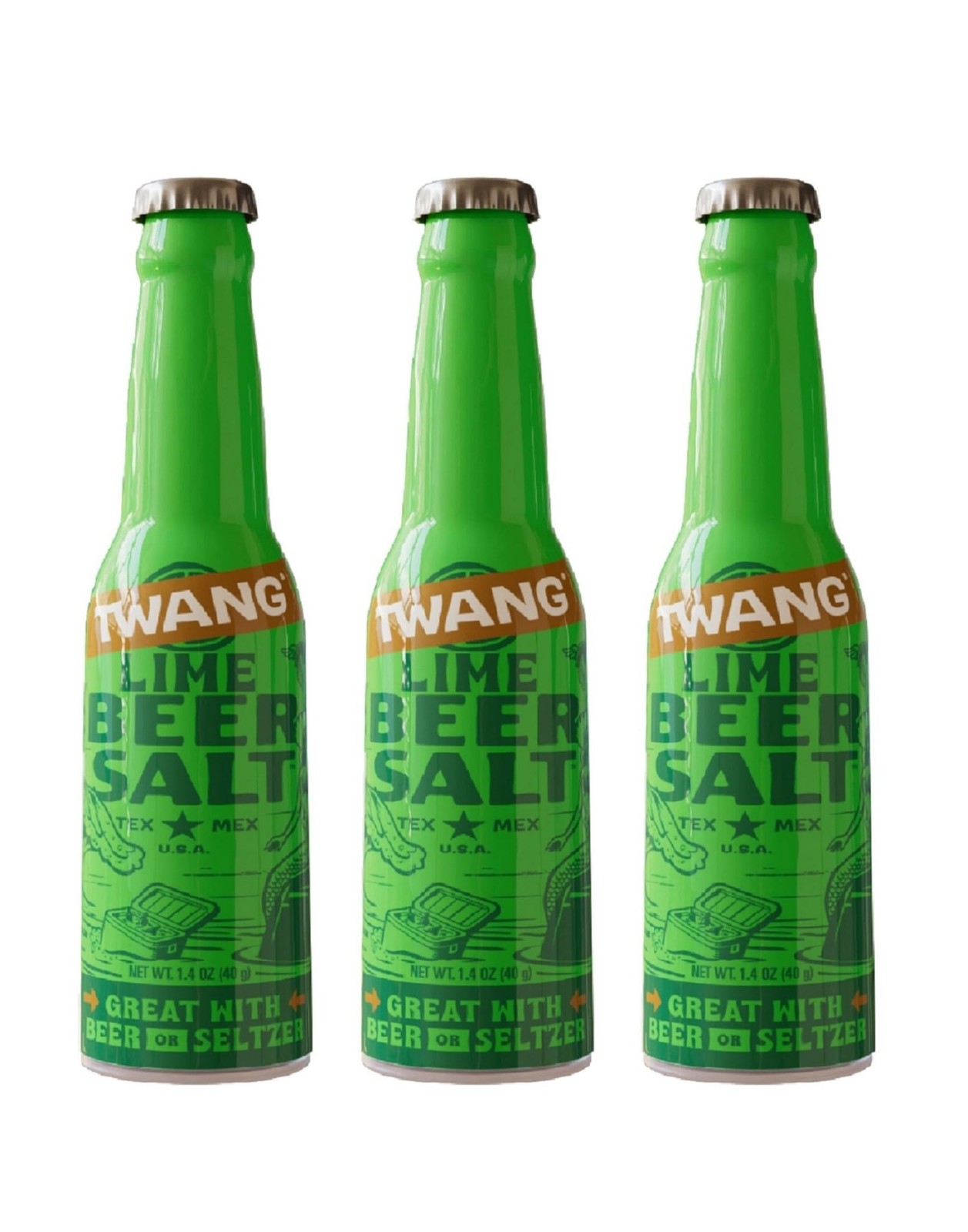 Twang Flavored Beer Salt Seasoning, Lime, Toppings for 1.4 Ounce (Pack of 3)