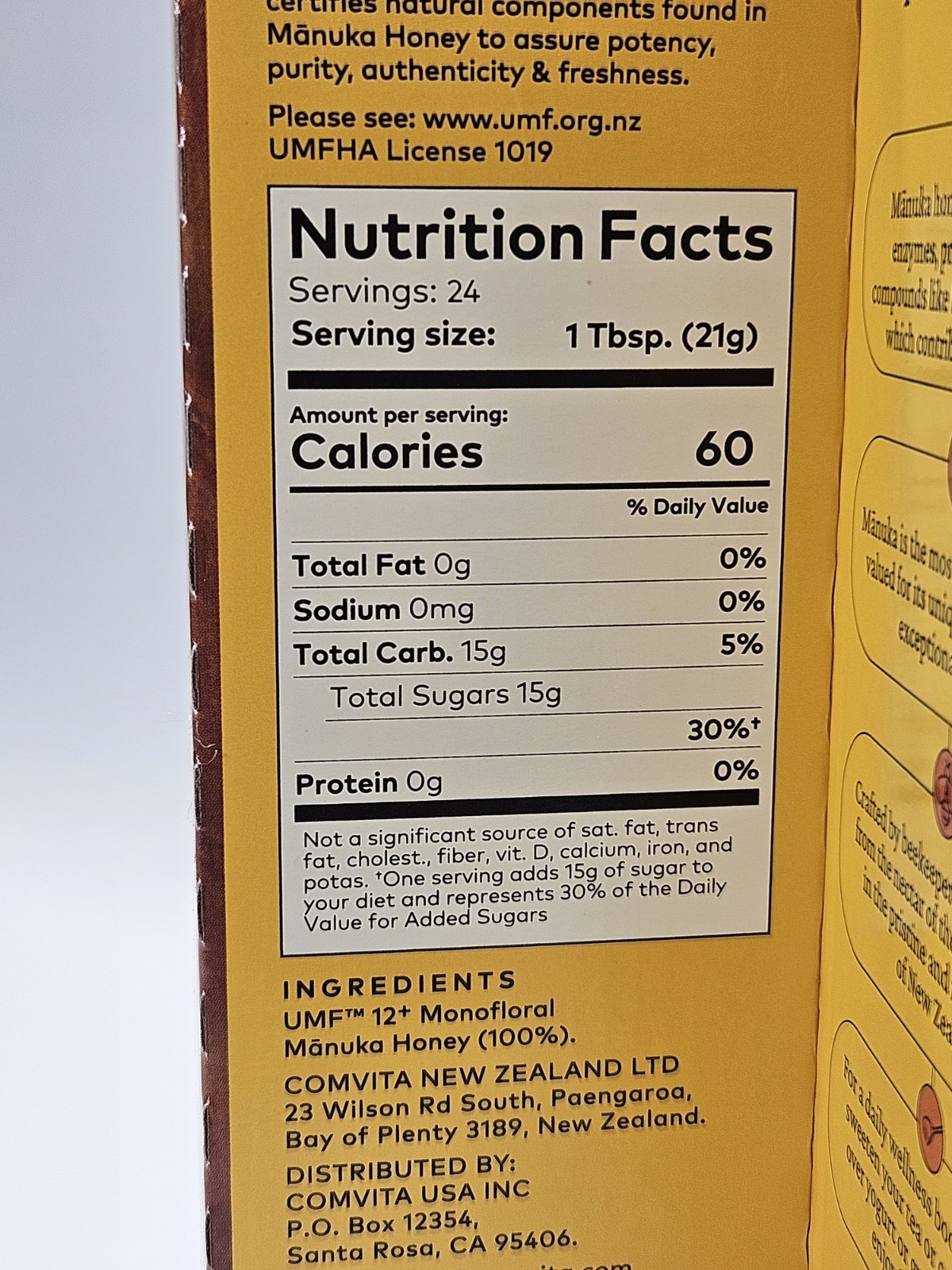 Comvita New Zealand Manuka Honey Certified UMF 12+ MGO 354+ 17.6 OZ Exp 5/2028