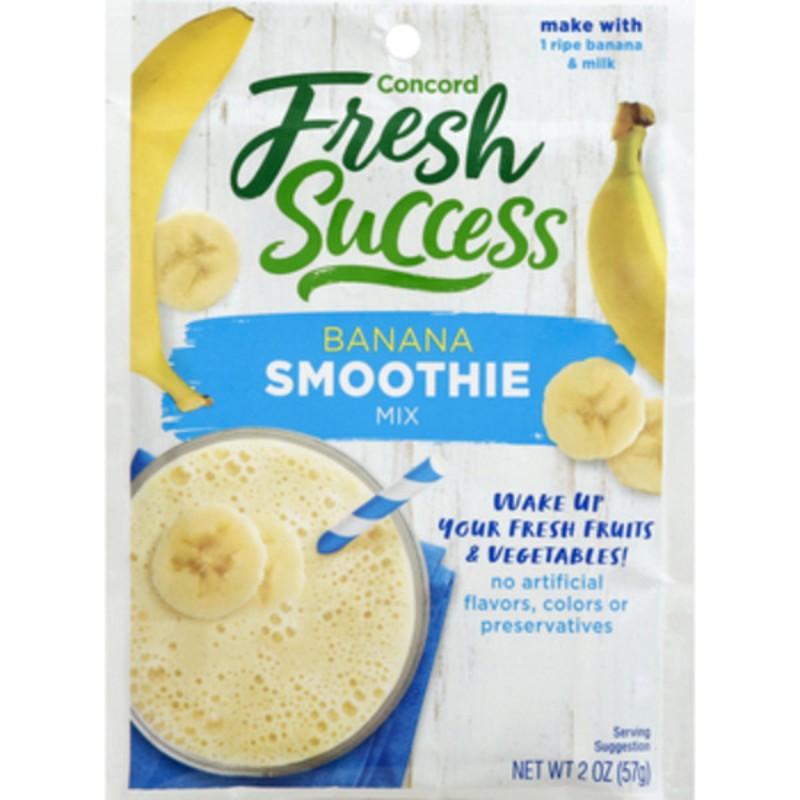 18x Concord Fresh Success Banana Smoothie Mix Drink Beverage Bulk Pack New 2oz