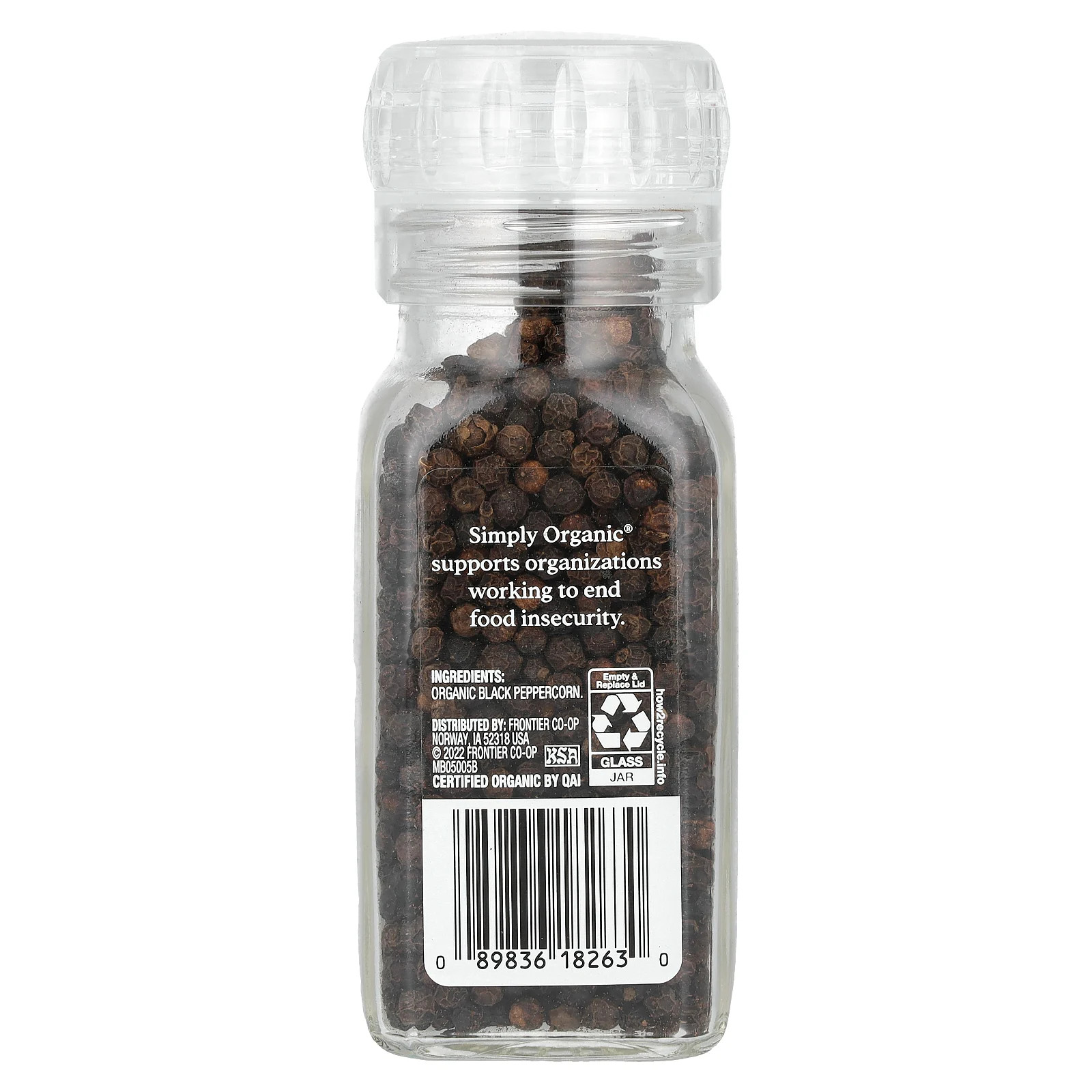 Simply Organic Daily Grind Black Peppercorn 2 65 oz 75 g Kosher, Organic