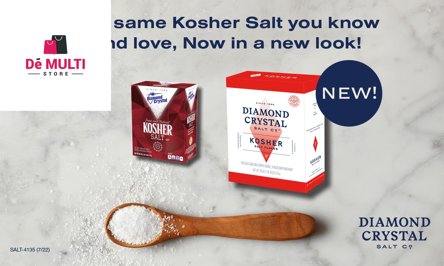 Diamond Crystal Kosher Salt Flakes Full Flavor No Additives and Less Sodium,26Oz