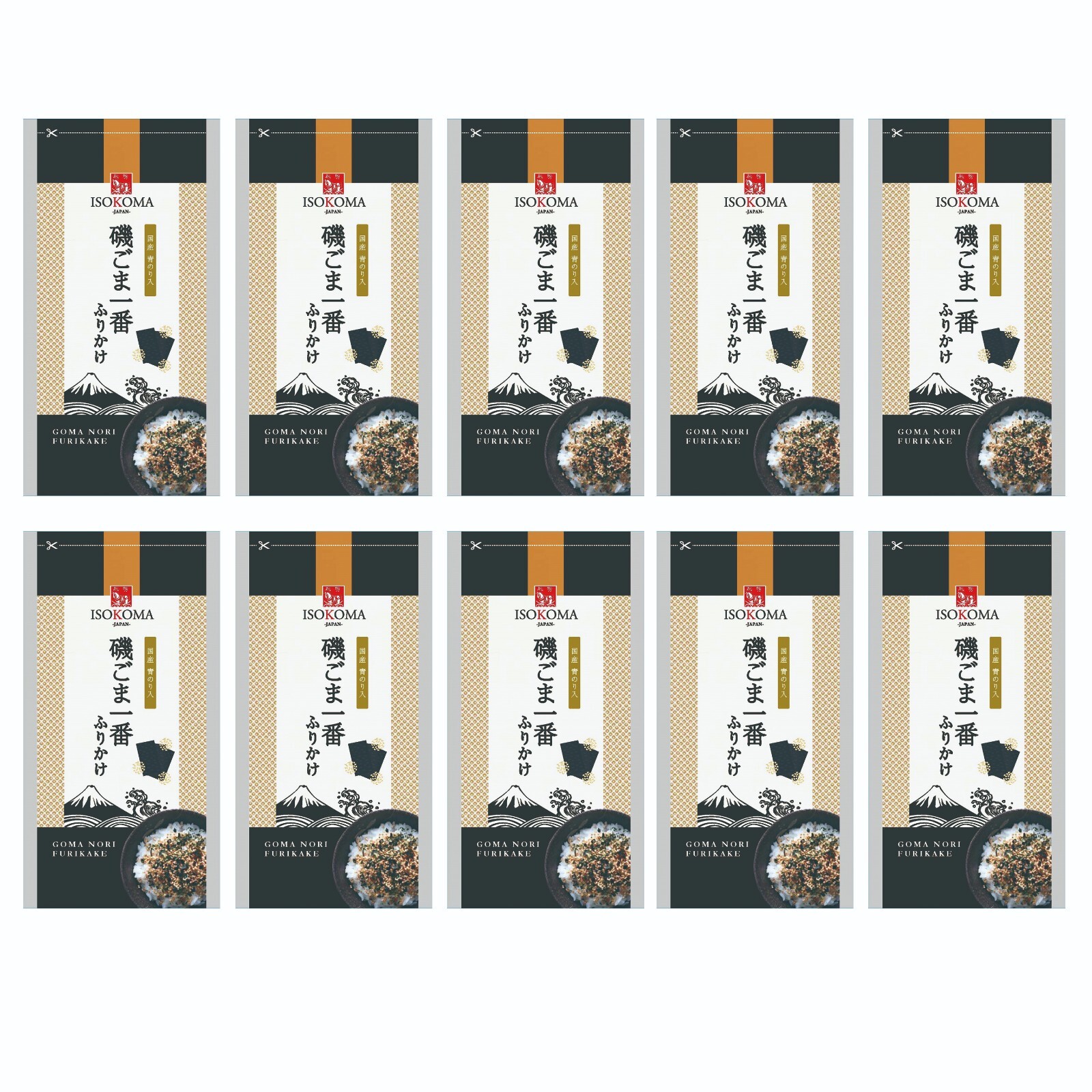 10PACK Japanese Furikake Rice Seasoning Sesame Flavor 14.1 oz (ISOGOMA ICHIBN)