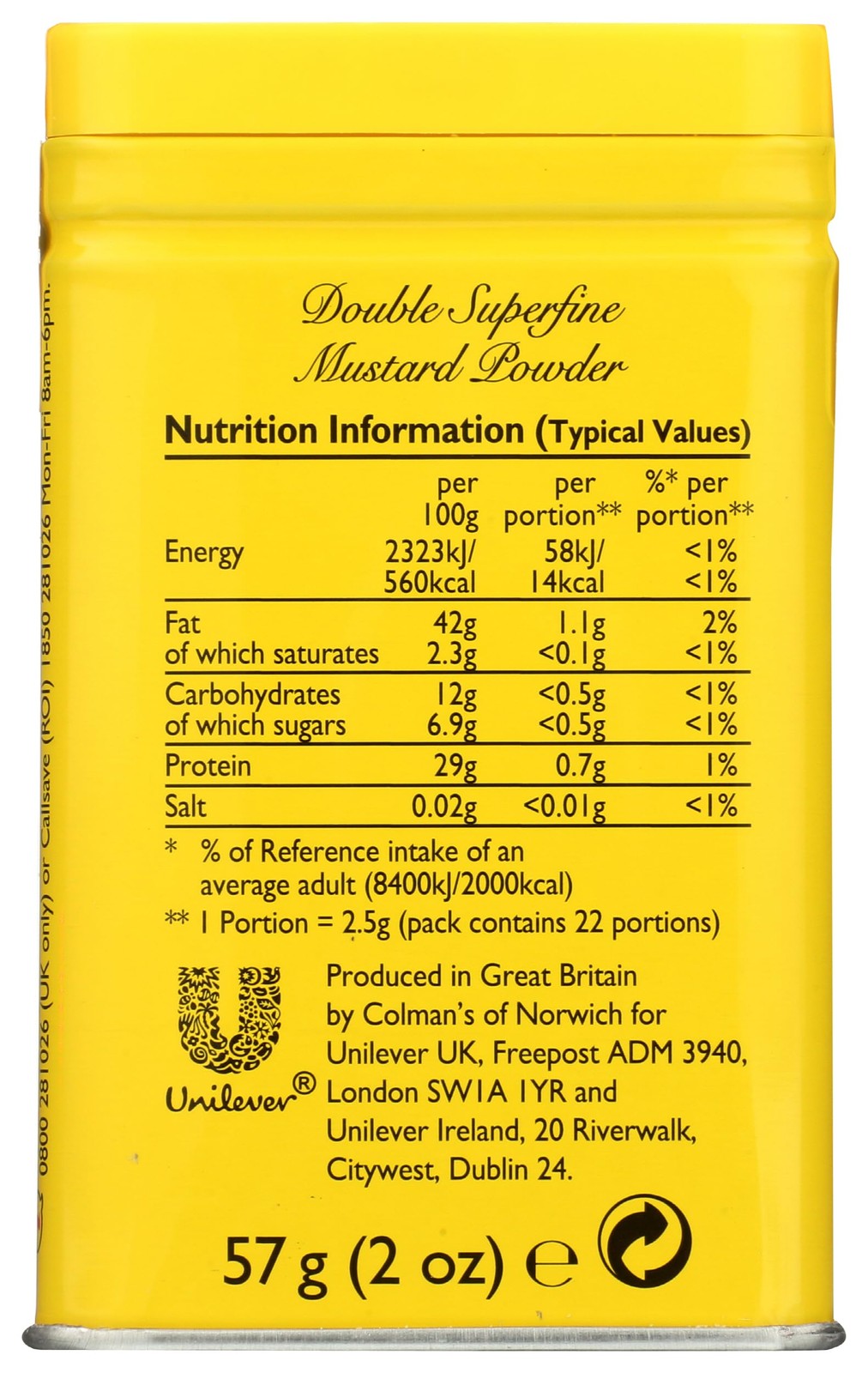 Colman’s Dry Mustard, 2 oz 2 Ounce (Pack of 1), No Color