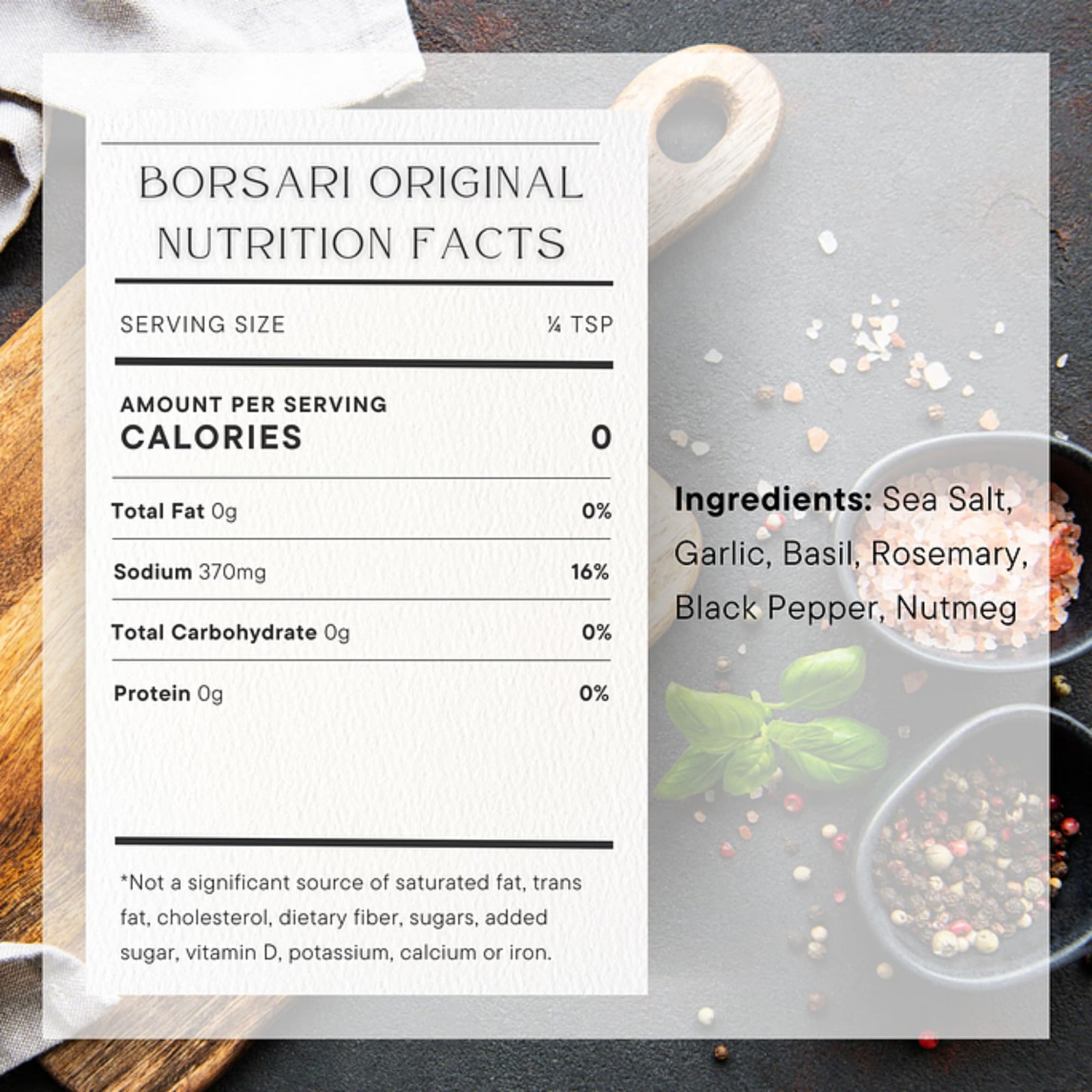 Borsari Original Seasoning Salt – Seasoned Blend – 4 Ounce (Pack of 1)
