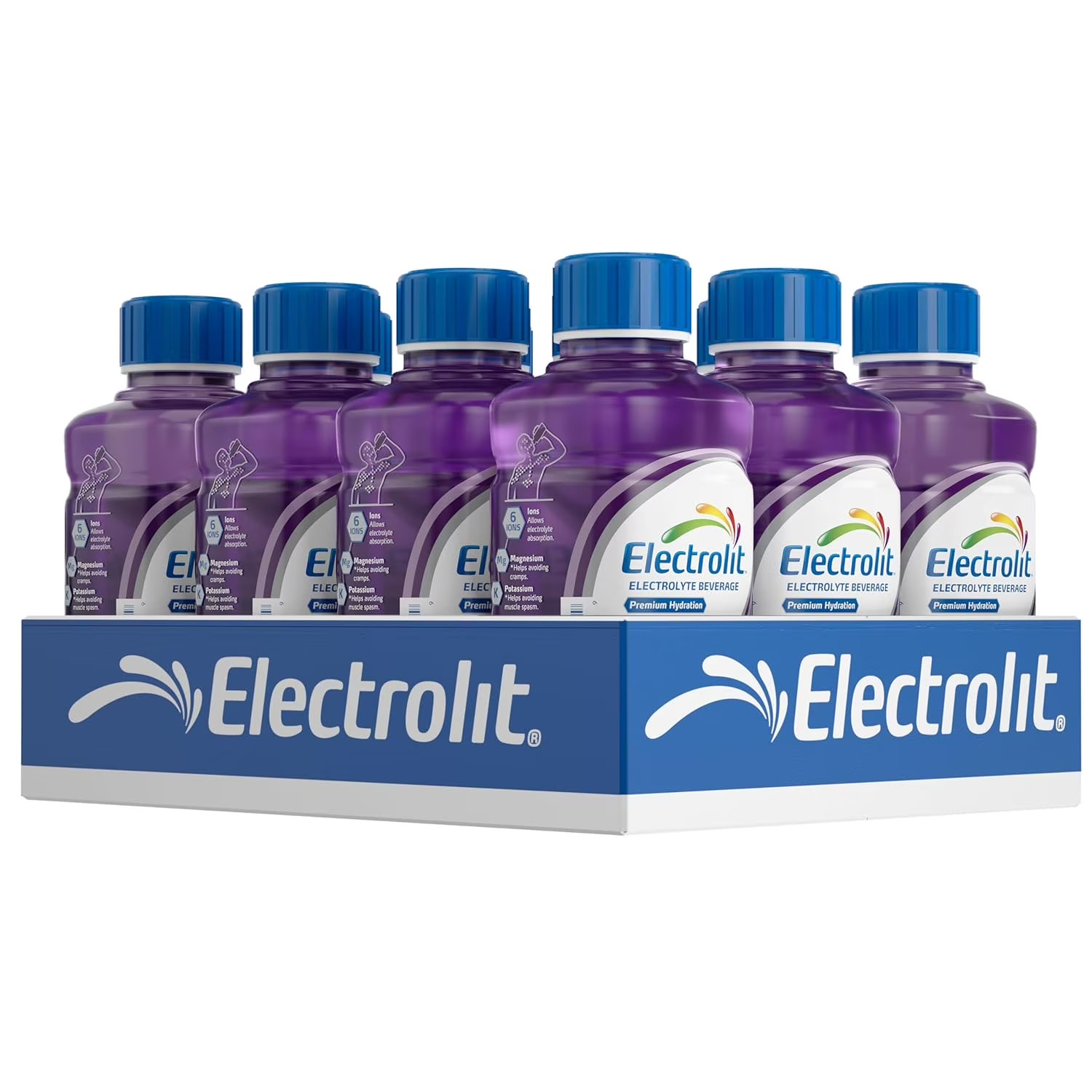 Electrolit Electrolyte Beverage Grape Flavor 12 Bottles 21 oz Hydration Drink