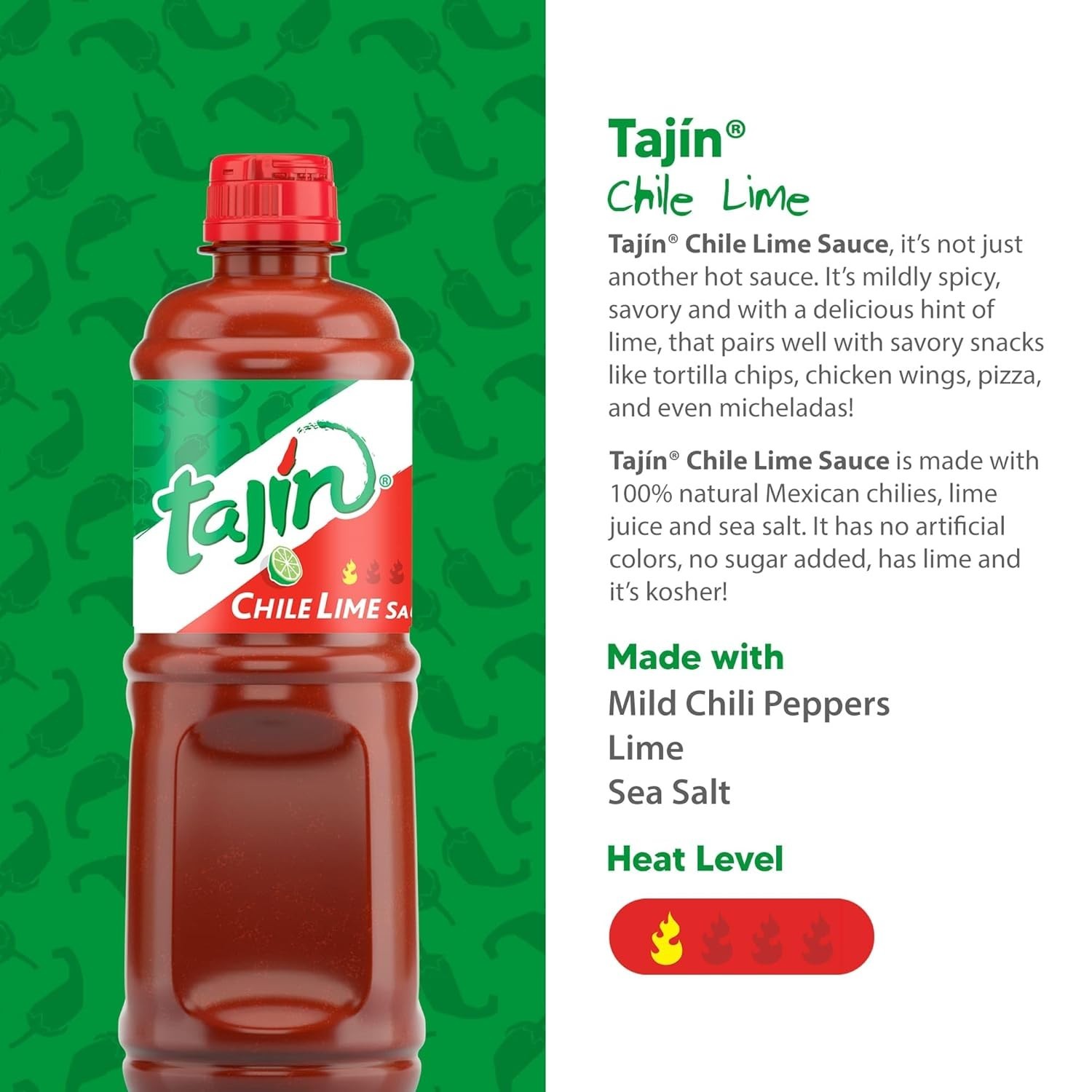 Tajin Chile Lime Sauce 15.38oz (Pack of 12) Chile Lime Sauce Tangy Mildly Spicy