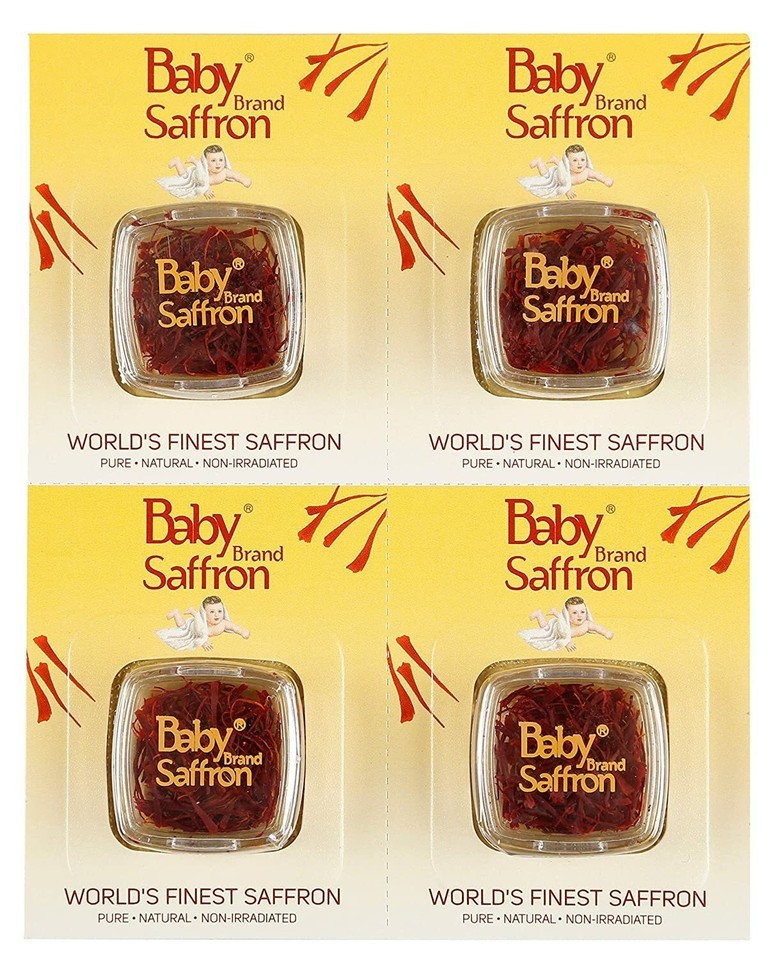 Original Kashmiri Saffron from Baby Brand-4 packets each of 1 gm