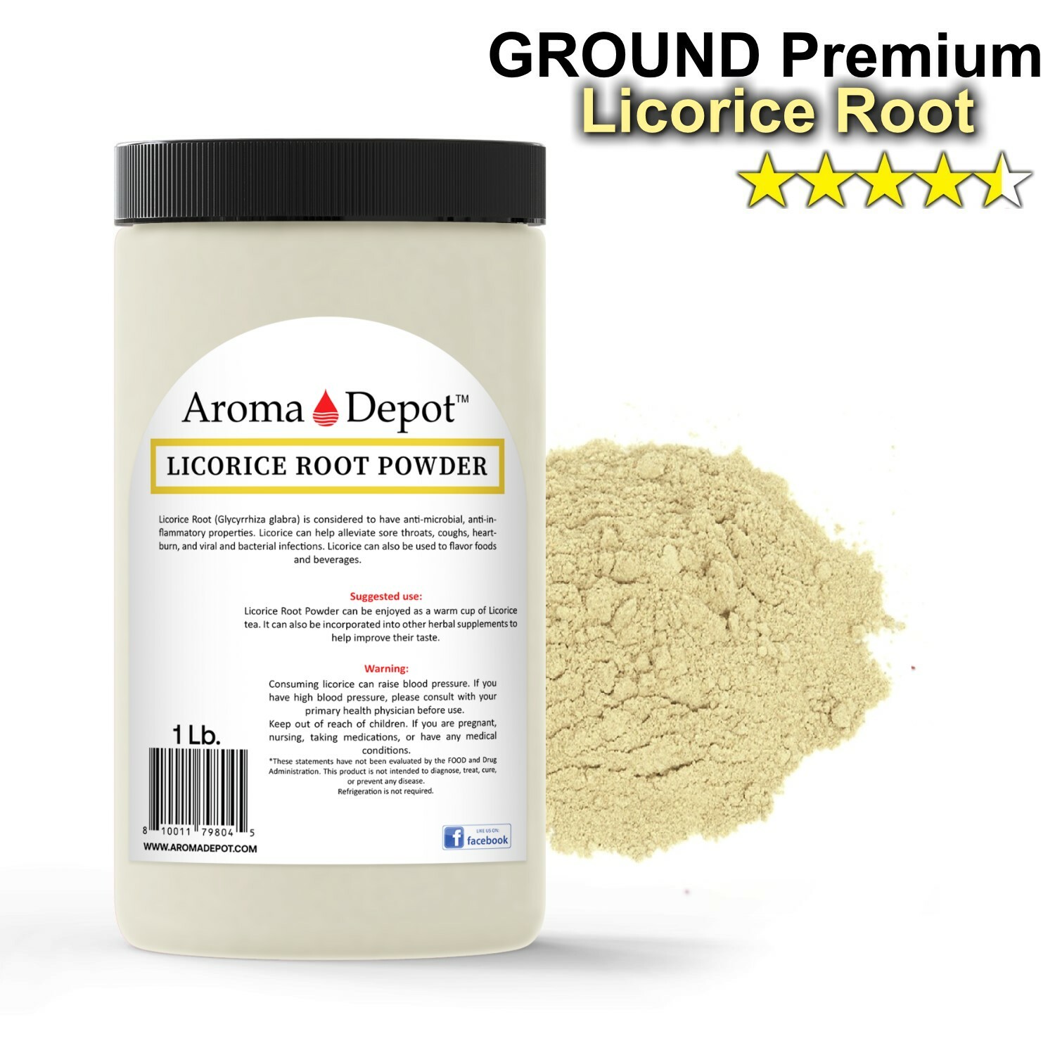 5lb Licorice Root Powder Raw Glycyrrhiza glabra 100% Premium Mulethi (Liquorice)