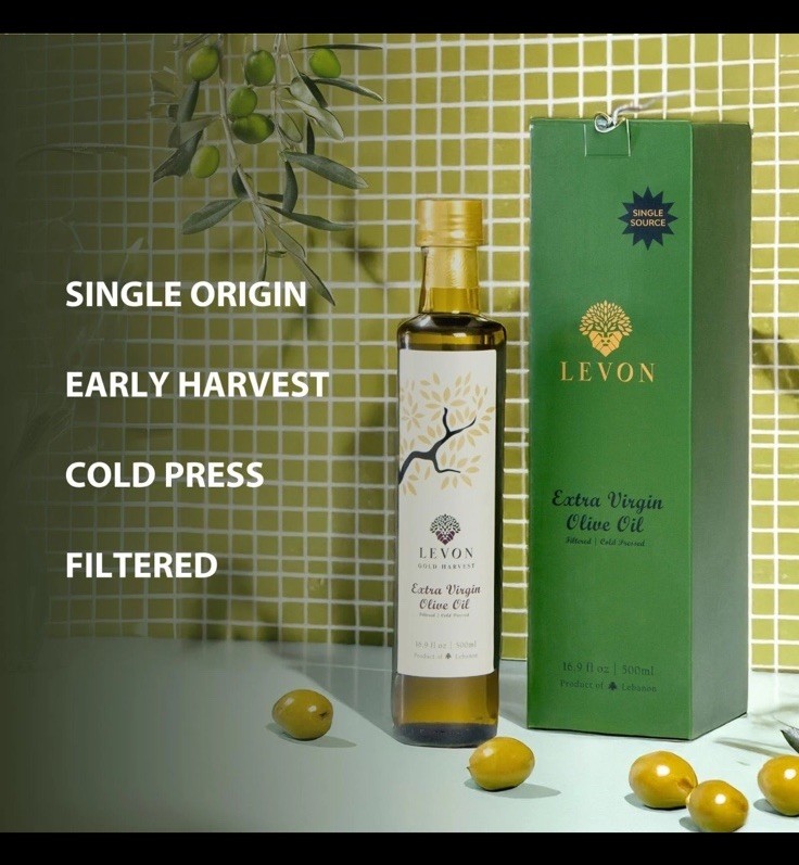 LEVON Extra Virgin Olive Oil 16.9 fl oz 500ml FILTERED COLD, PRESSED FAMILY GROV