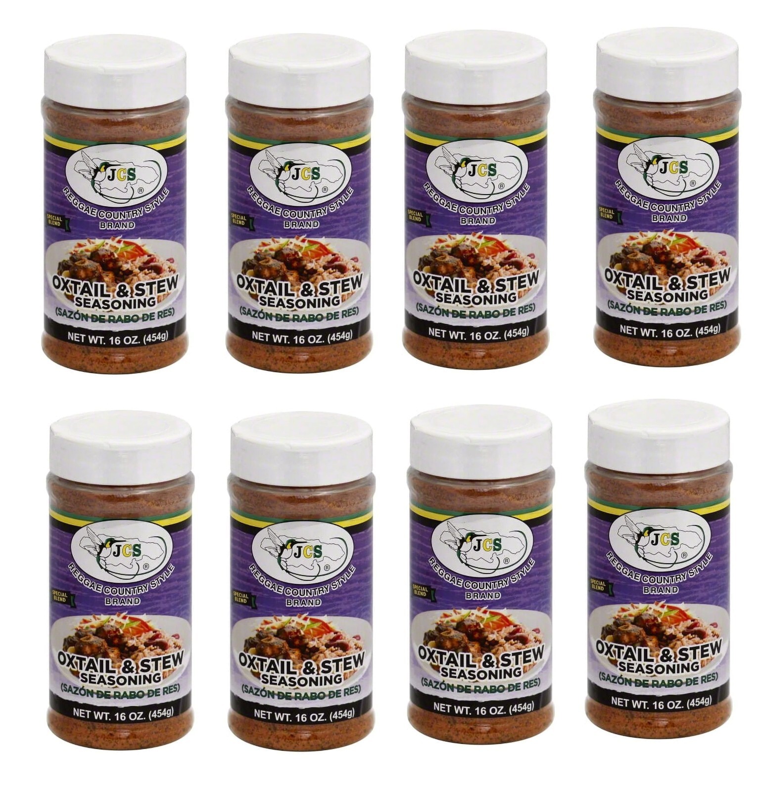8-Pack JCS Reggae Country Style Oxtail & Stew Seasoning – 16 oz Bottles