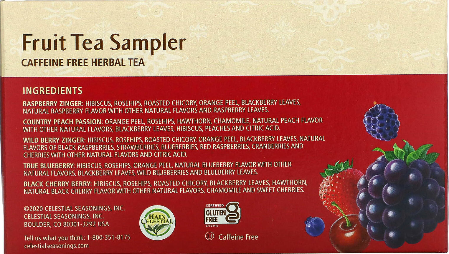 Celestial Seasonings Herbal Fruit Tea Sampler – 18 tea bags